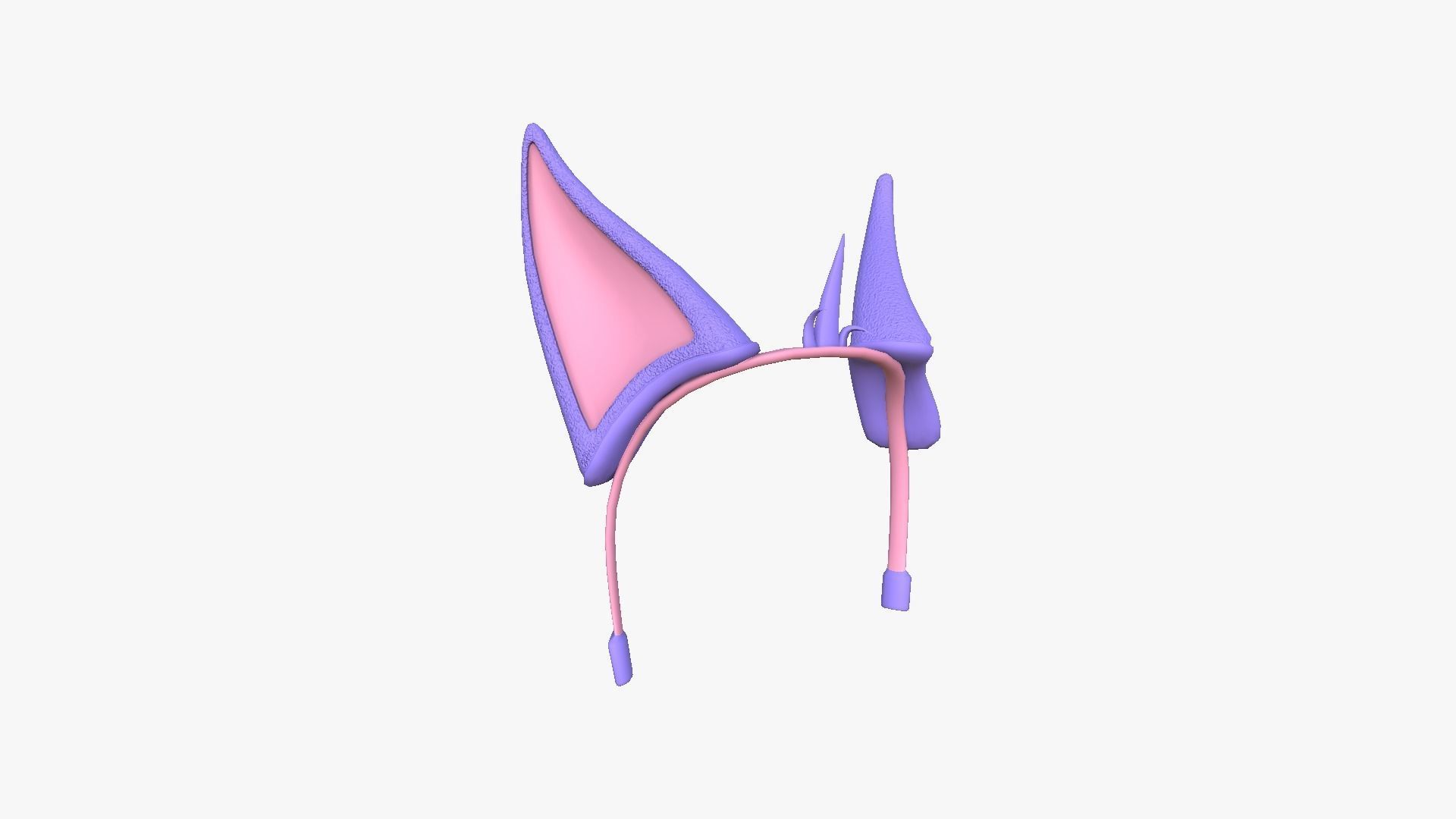 Furry Ears Tiara D08 Purple - Headband Character Design Low-poly 3D model_1