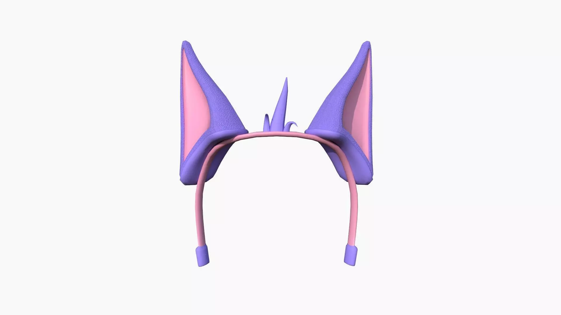Furry Ears Tiara D08 Purple - Headband Character Design Low-poly 3D model_0