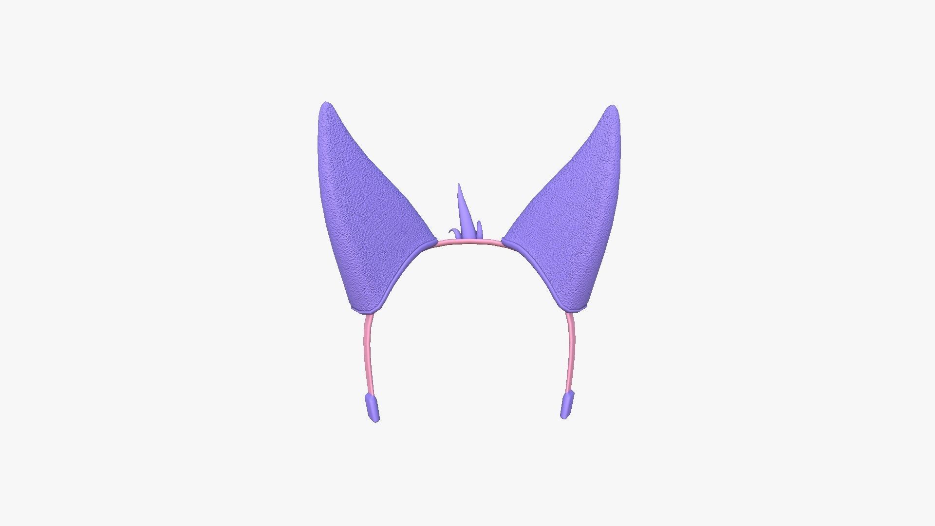 Furry Ears Tiara D08 Purple - Headband Character Design Low-poly 3D model_4