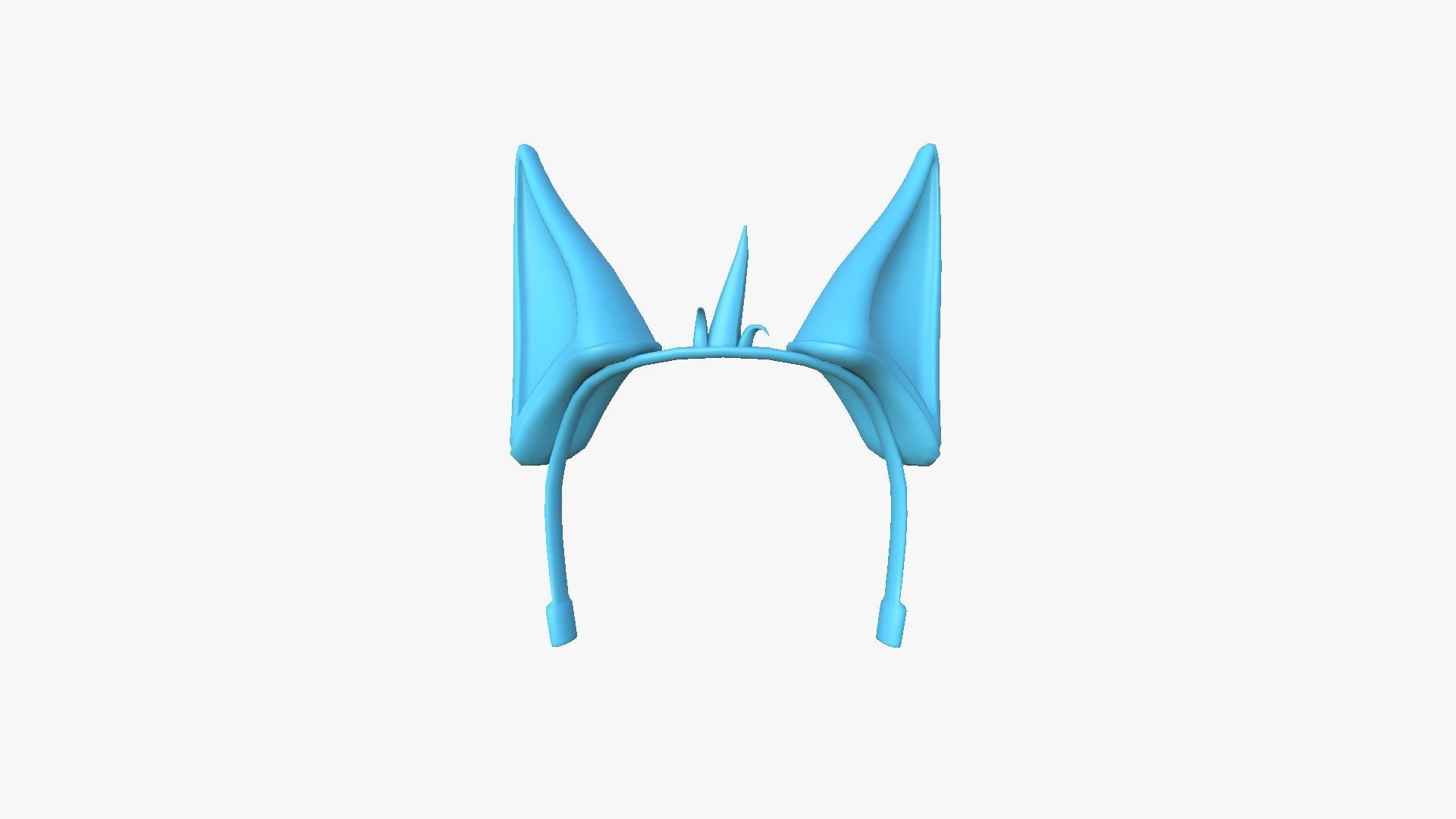 Furry Ears Tiara D09 Full Black - Headband Character Design Low-poly 3D model_15