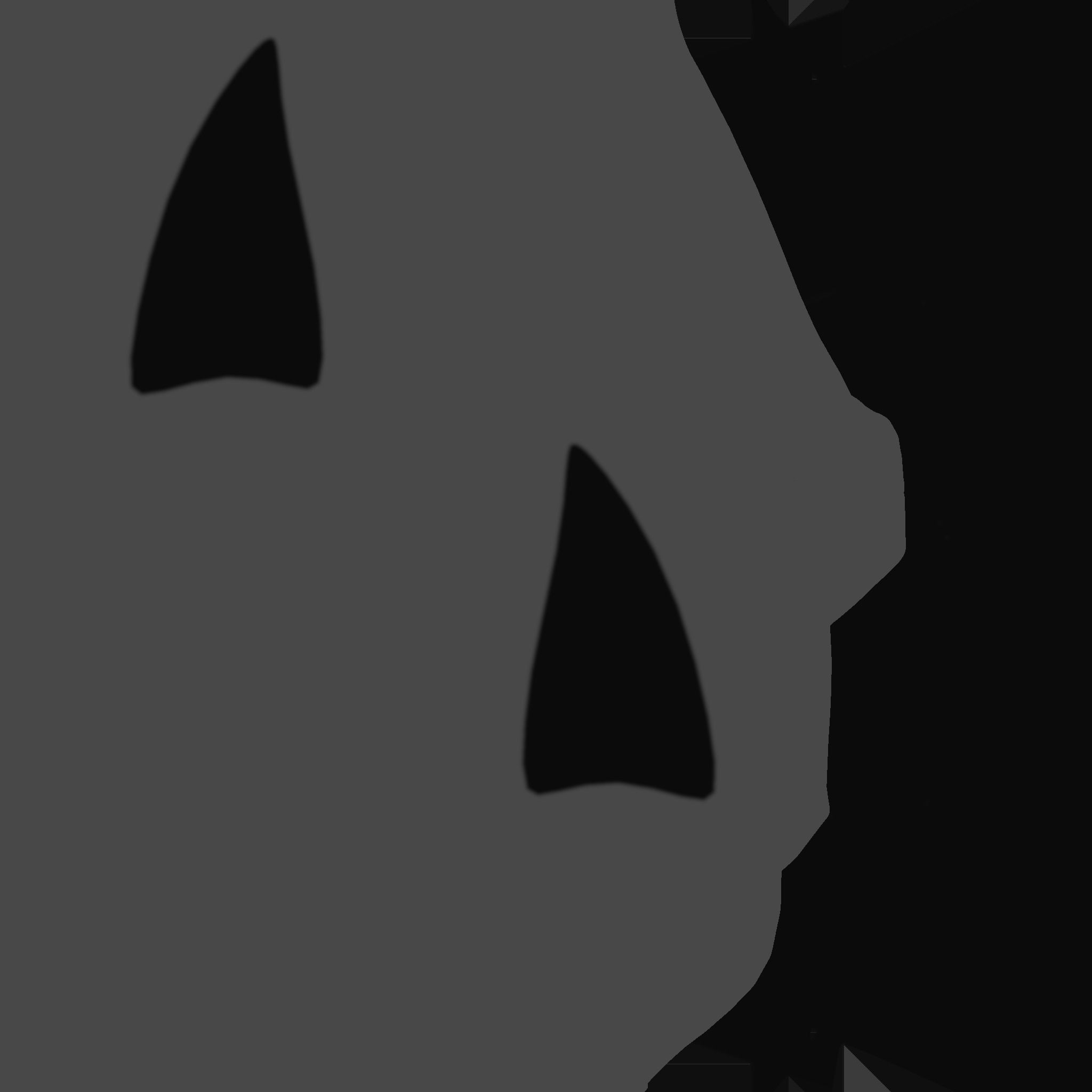 Furry Ears Tiara D09 Full Black - Headband Character Design Low-poly 3D model_23