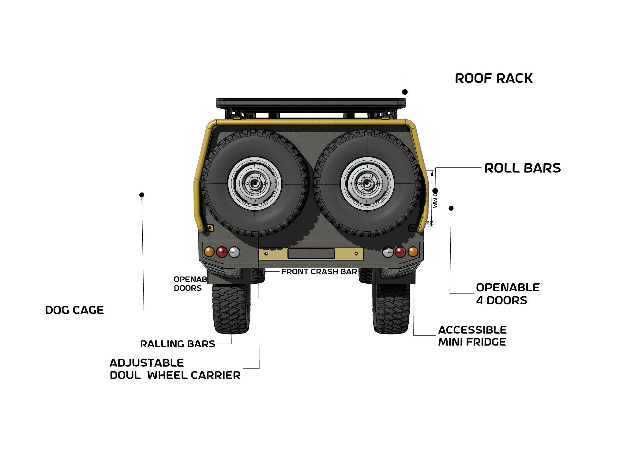 TOYOTA LAND CRUISER FJ75 WITH FULL CANOPY  FOR 1 10 RC chassis 3D print model_8