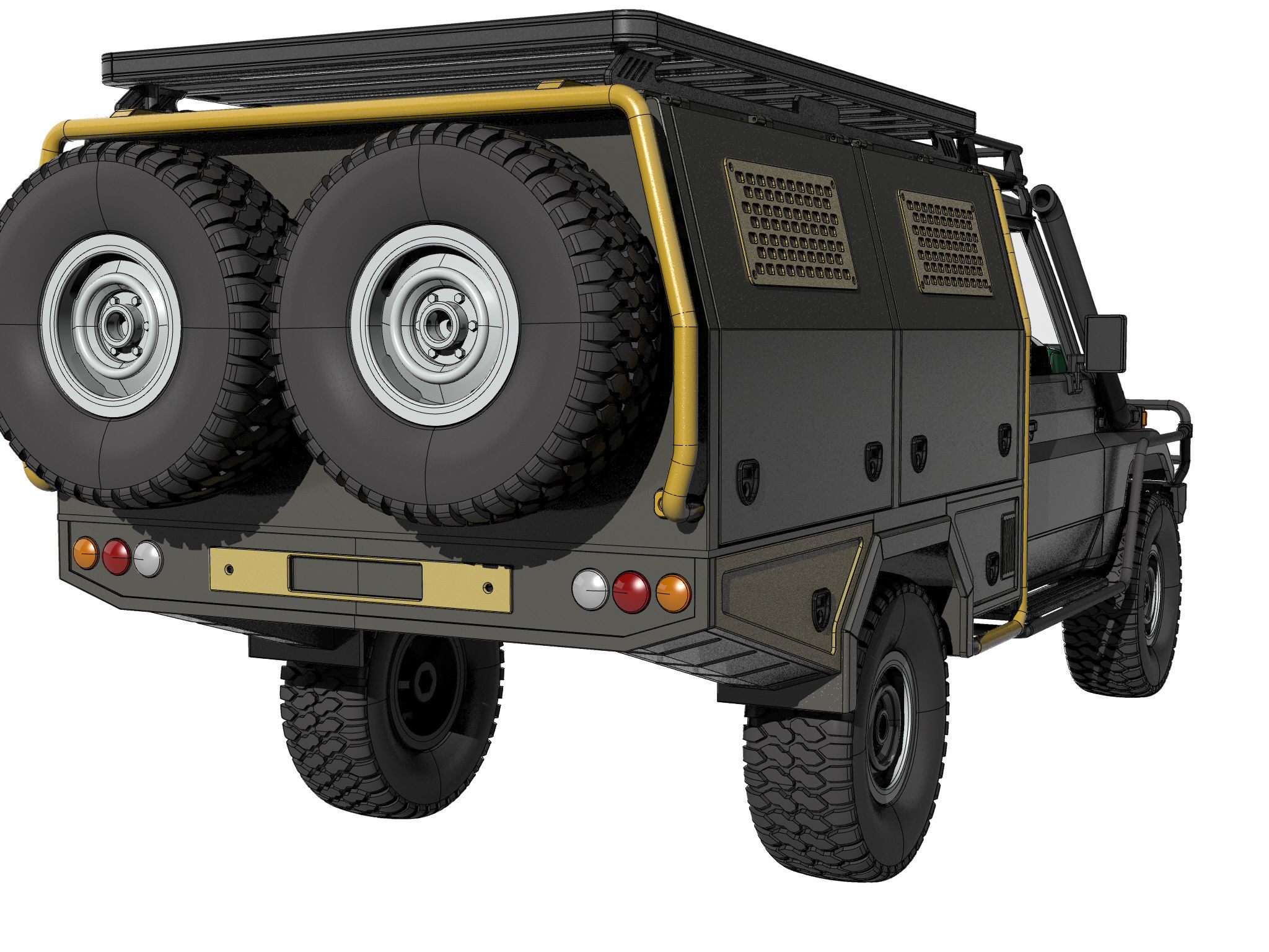 TOYOTA LAND CRUISER FJ75 WITH FULL CANOPY  FOR 1 10 RC chassis 3D print model_14