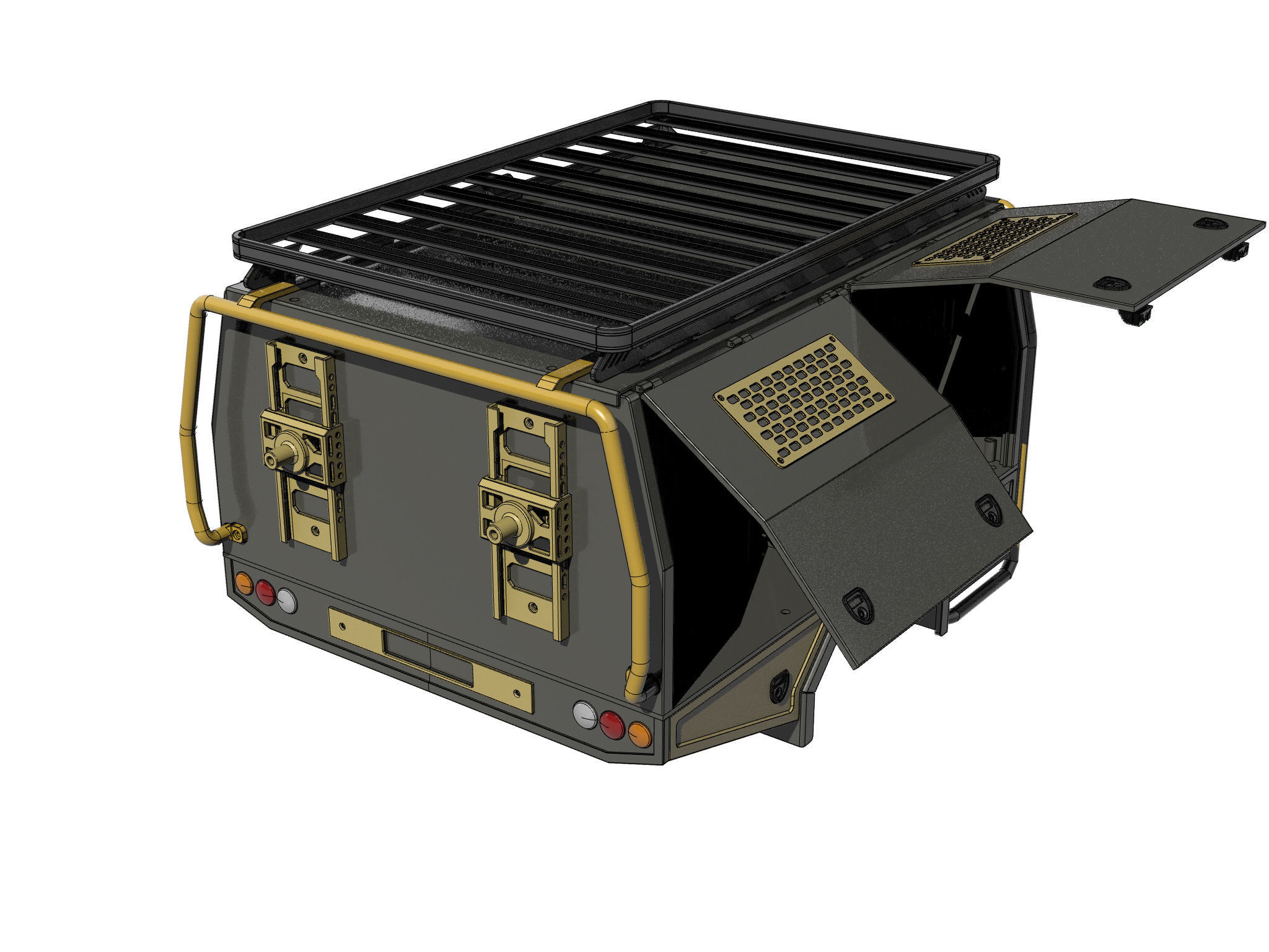 TOYOTA LAND CRUISER FJ75 WITH FULL CANOPY  FOR 1 10 RC chassis 3D print model_12