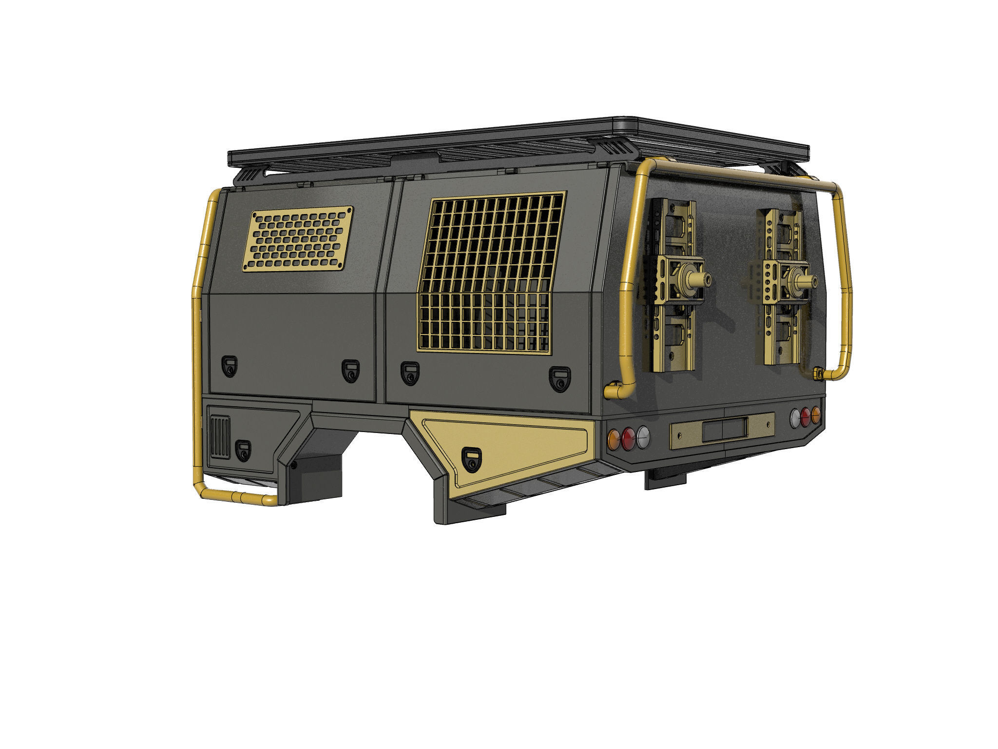 TOYOTA LAND CRUISER FJ75 WITH FULL CANOPY  FOR 1 10 RC chassis 3D print model_11