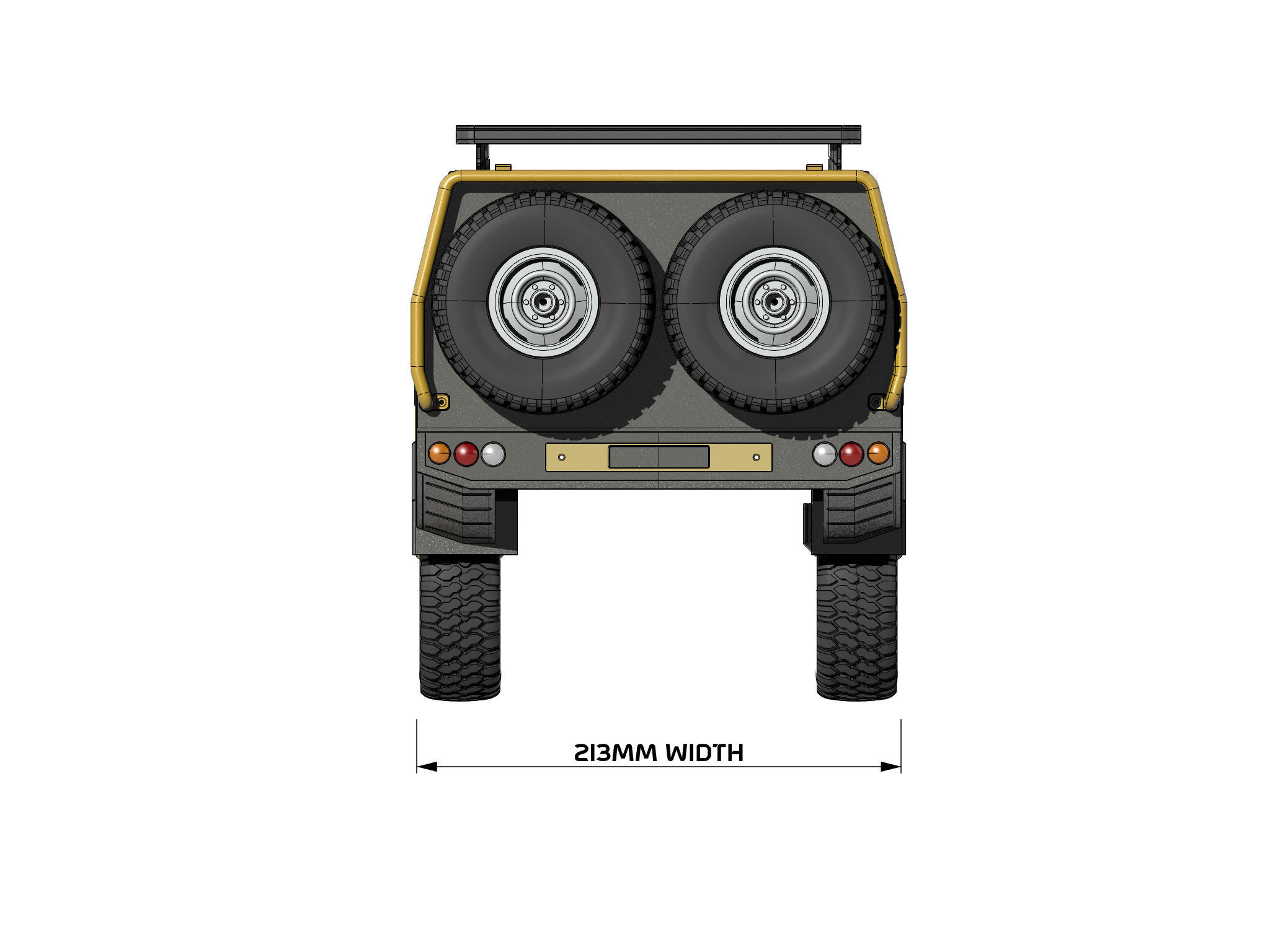 TOYOTA LAND CRUISER FJ75 WITH FULL CANOPY  FOR 1 10 RC chassis 3D print model_7