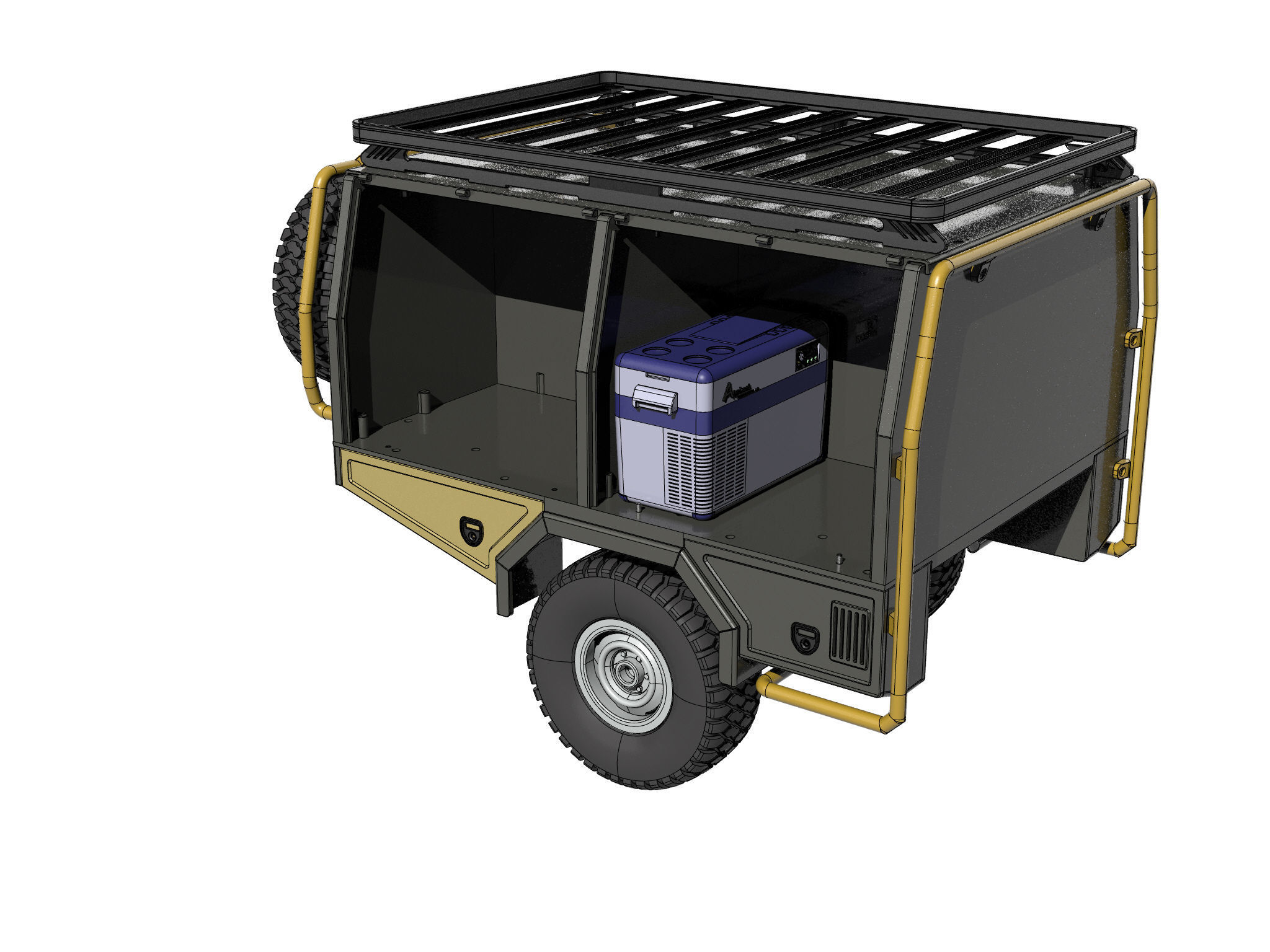 TOYOTA LAND CRUISER FJ75 WITH FULL CANOPY  FOR 1 10 RC chassis 3D print model_10