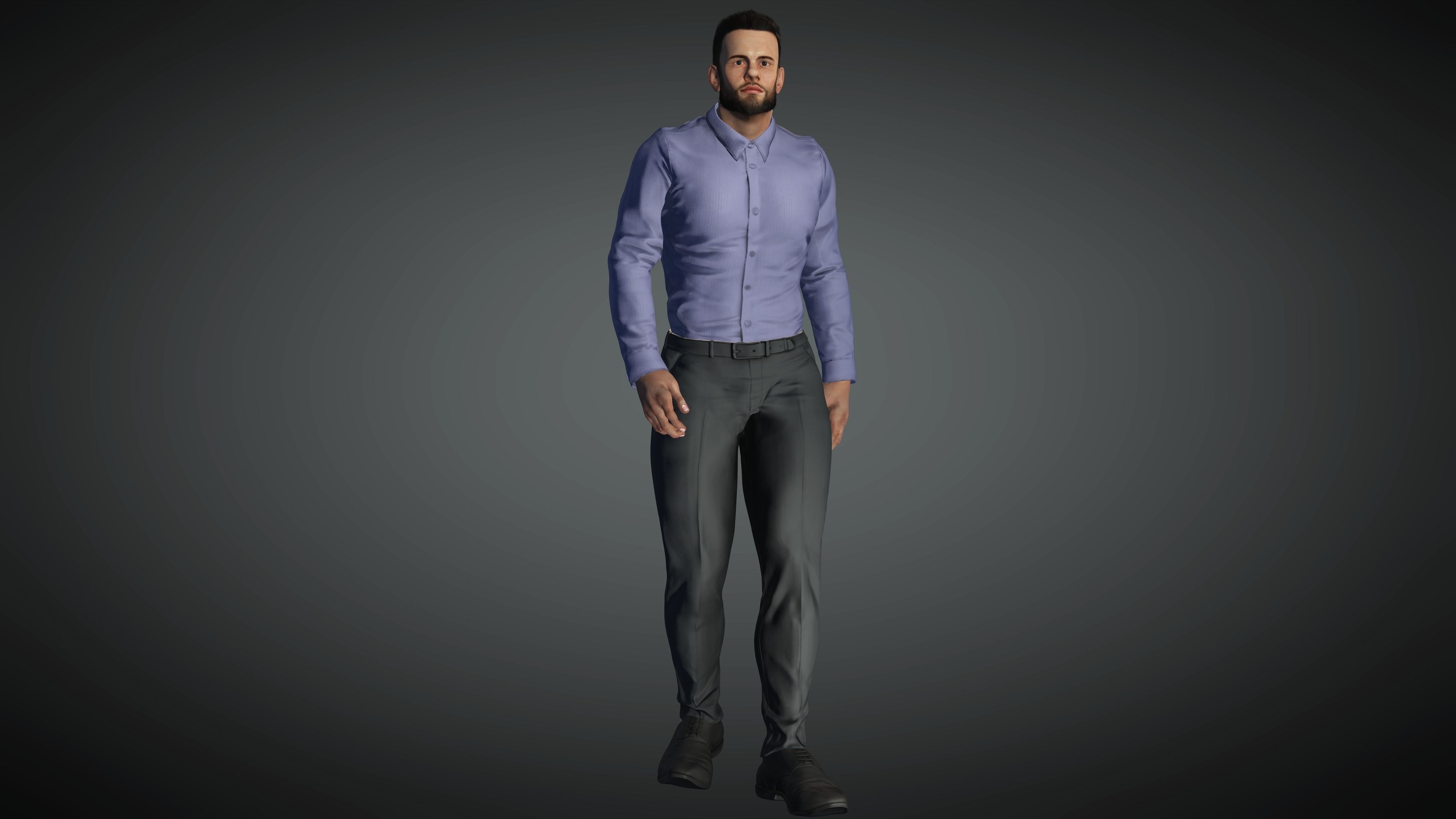 Realistic Man Model  Low-poly 3D model_2