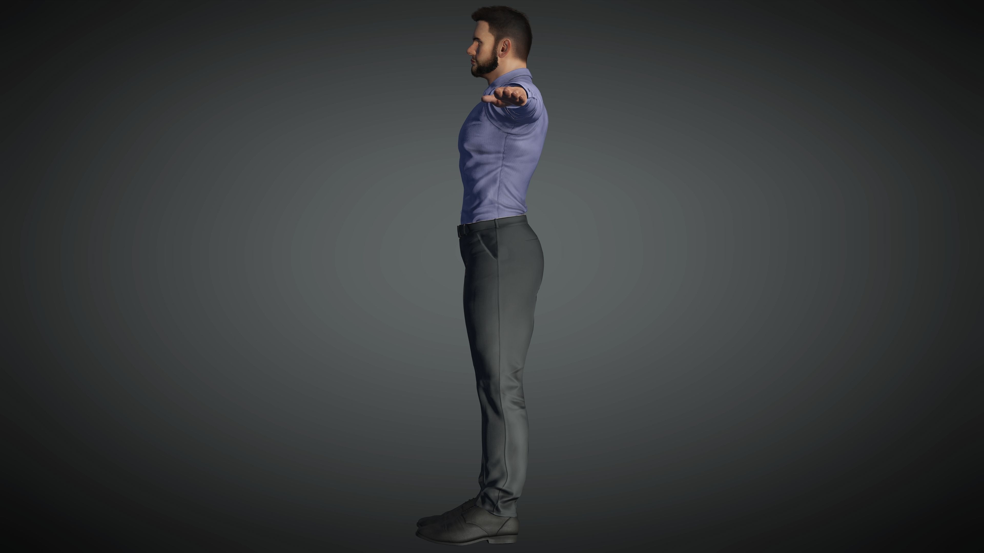 Realistic Man Model  Low-poly 3D model_4