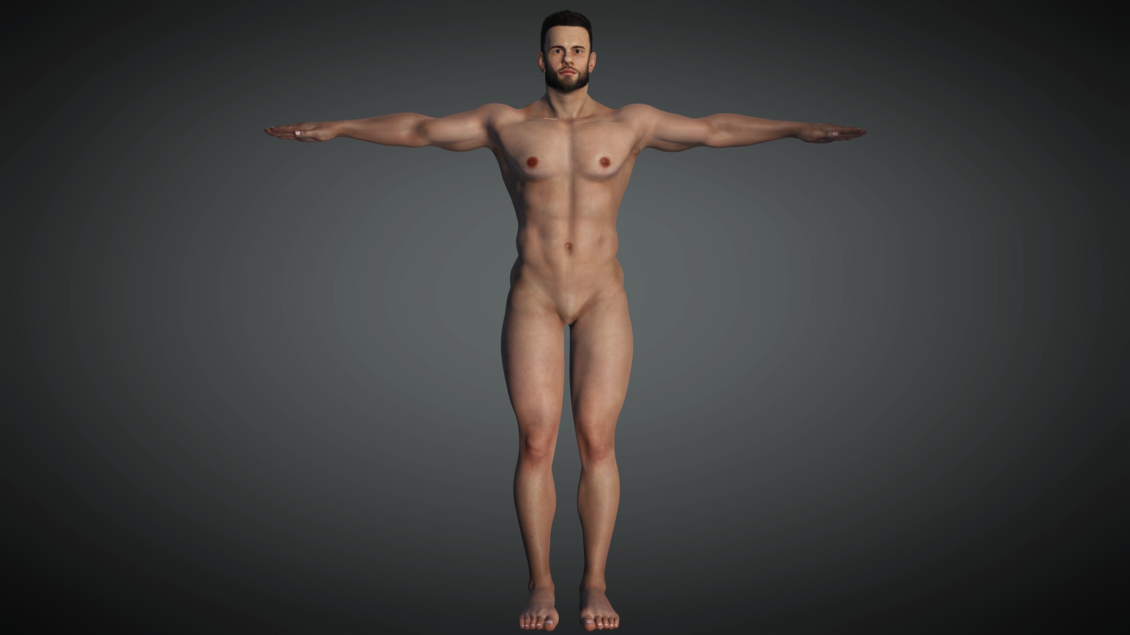 Realistic Man Model  Low-poly 3D model_11