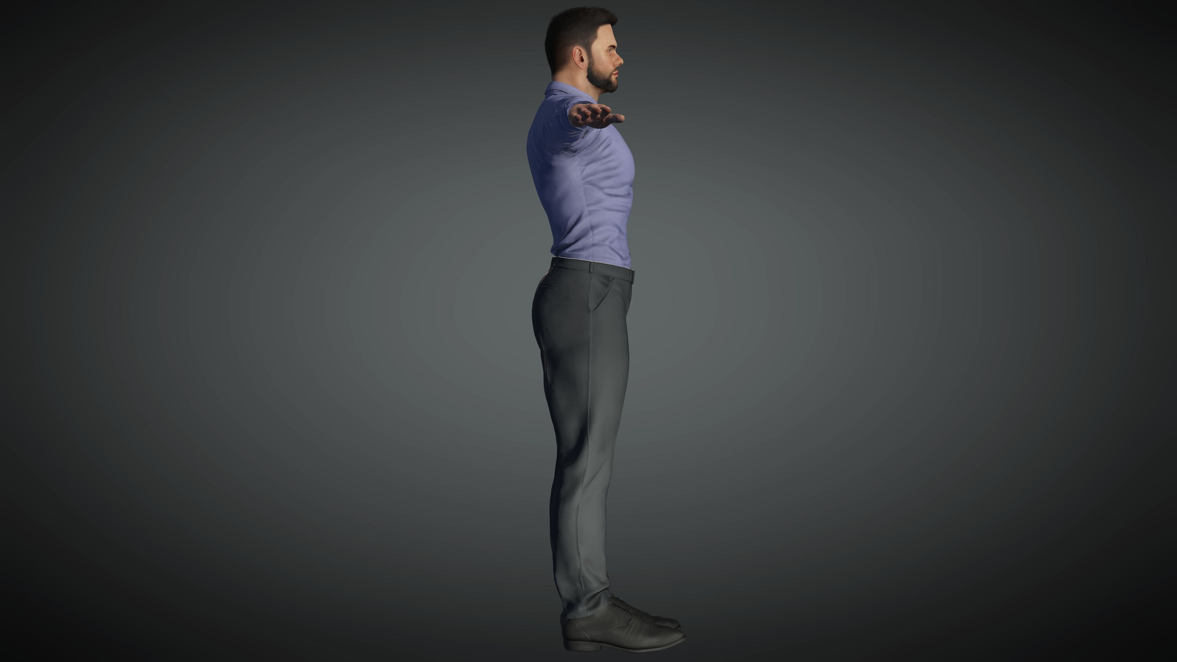 Realistic Man Model  Low-poly 3D model_6