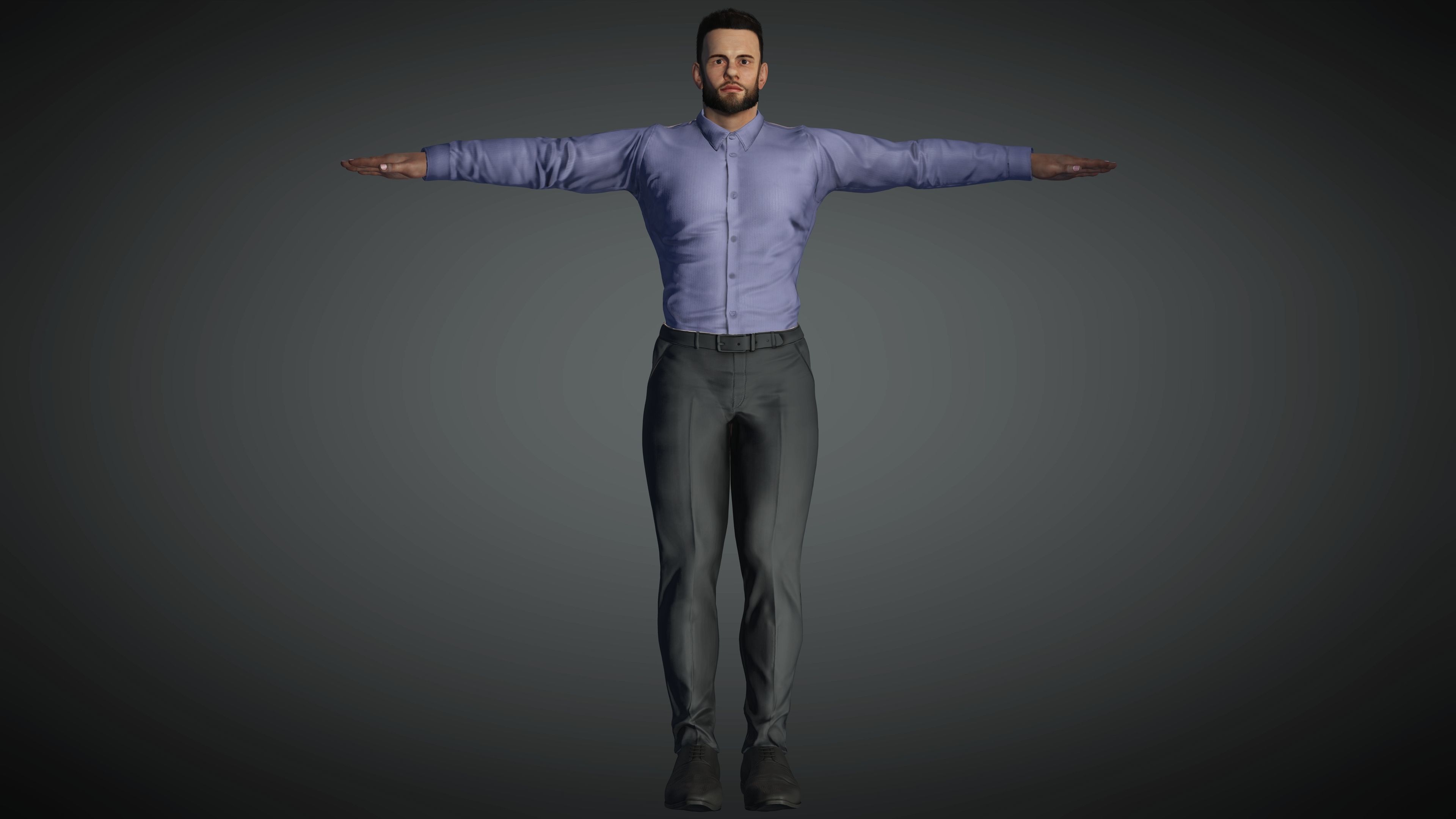 Realistic Man Model  Low-poly 3D model_3