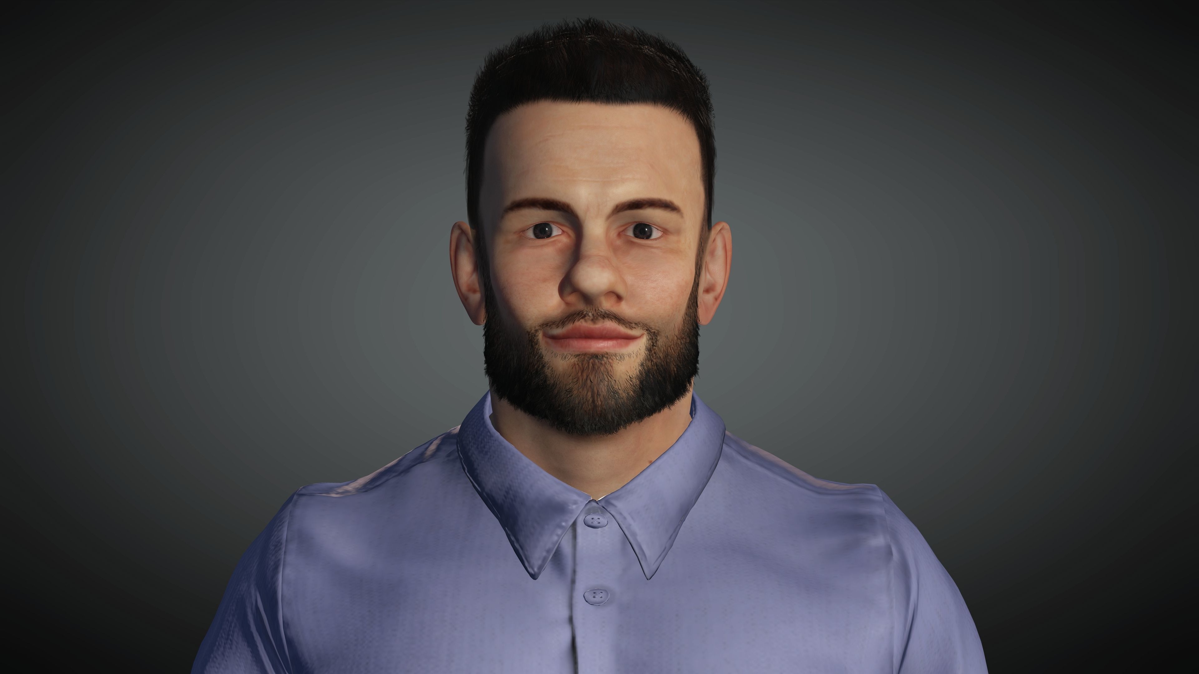 Realistic Man Model  Low-poly 3D model_8