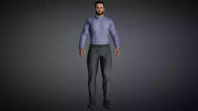 Realistic Man Model  Low-poly 3D model