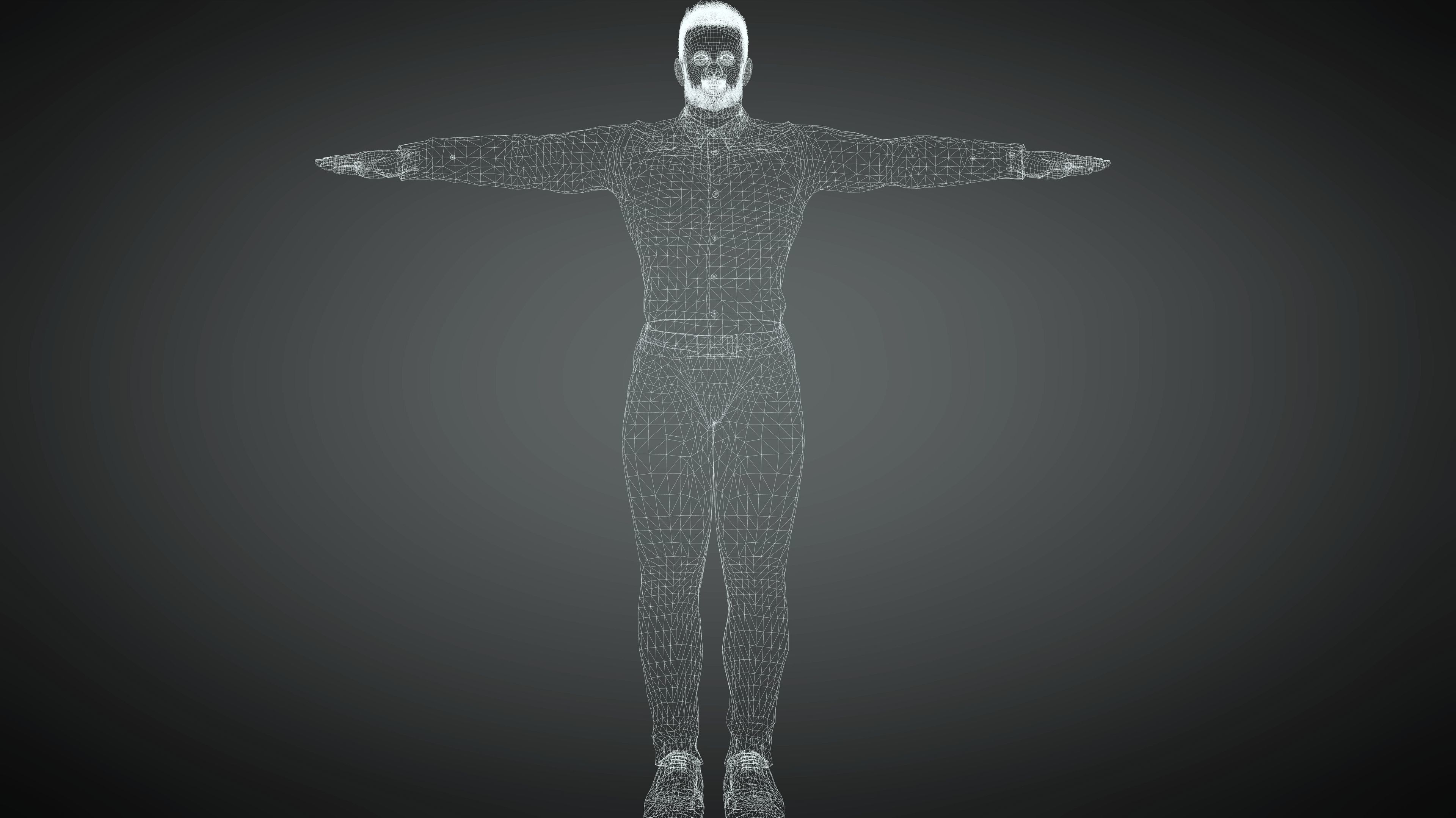 Realistic Man Model  Low-poly 3D model_15