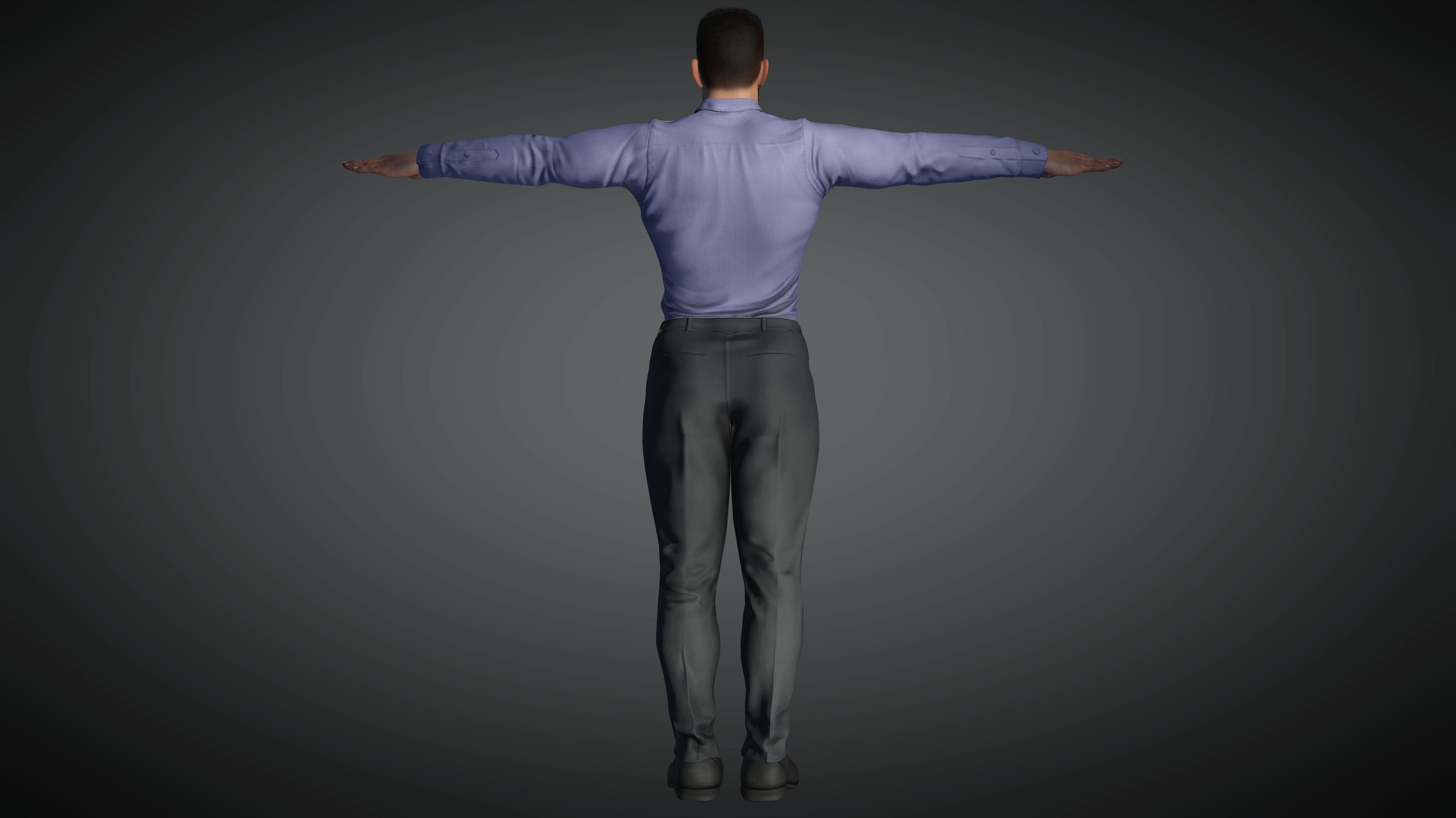 Realistic Man Model  Low-poly 3D model_5