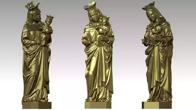 Virgin Mary with Baby Jesus 3D print model