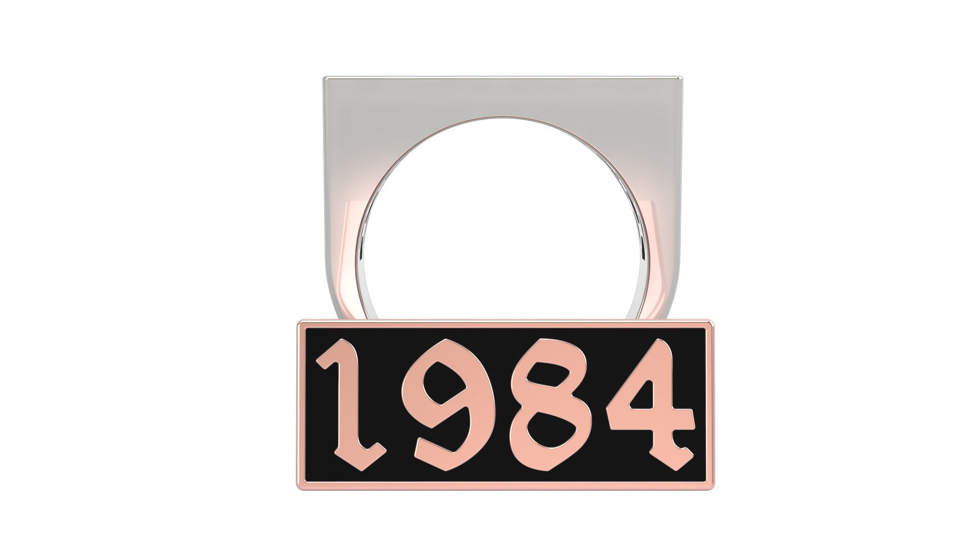 1984 Ring Set with and without gallery Size 5 - 9 US 3D print model_5