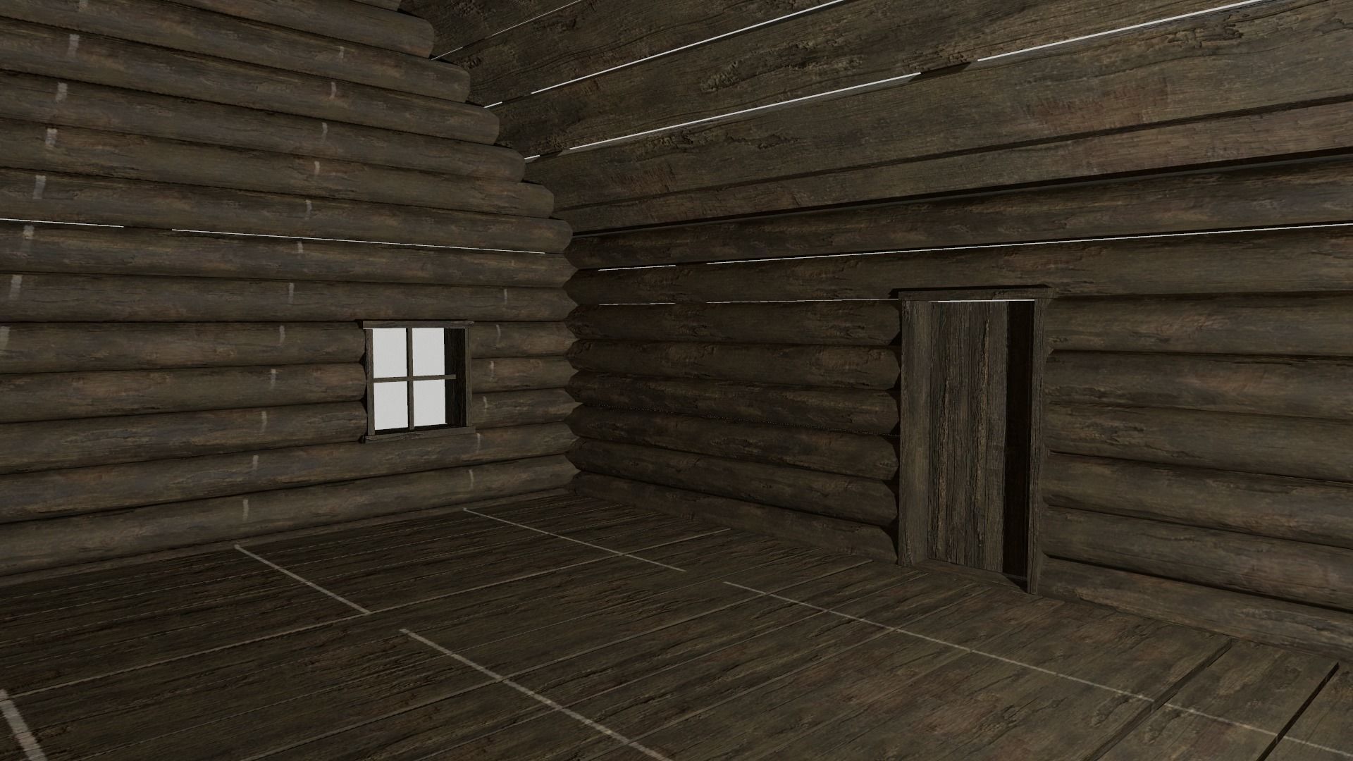 Log Cottage Free low-poly 3D model_6