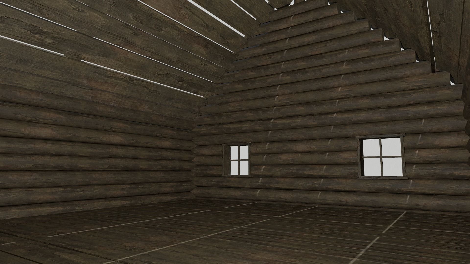 Log Cottage Free low-poly 3D model_7