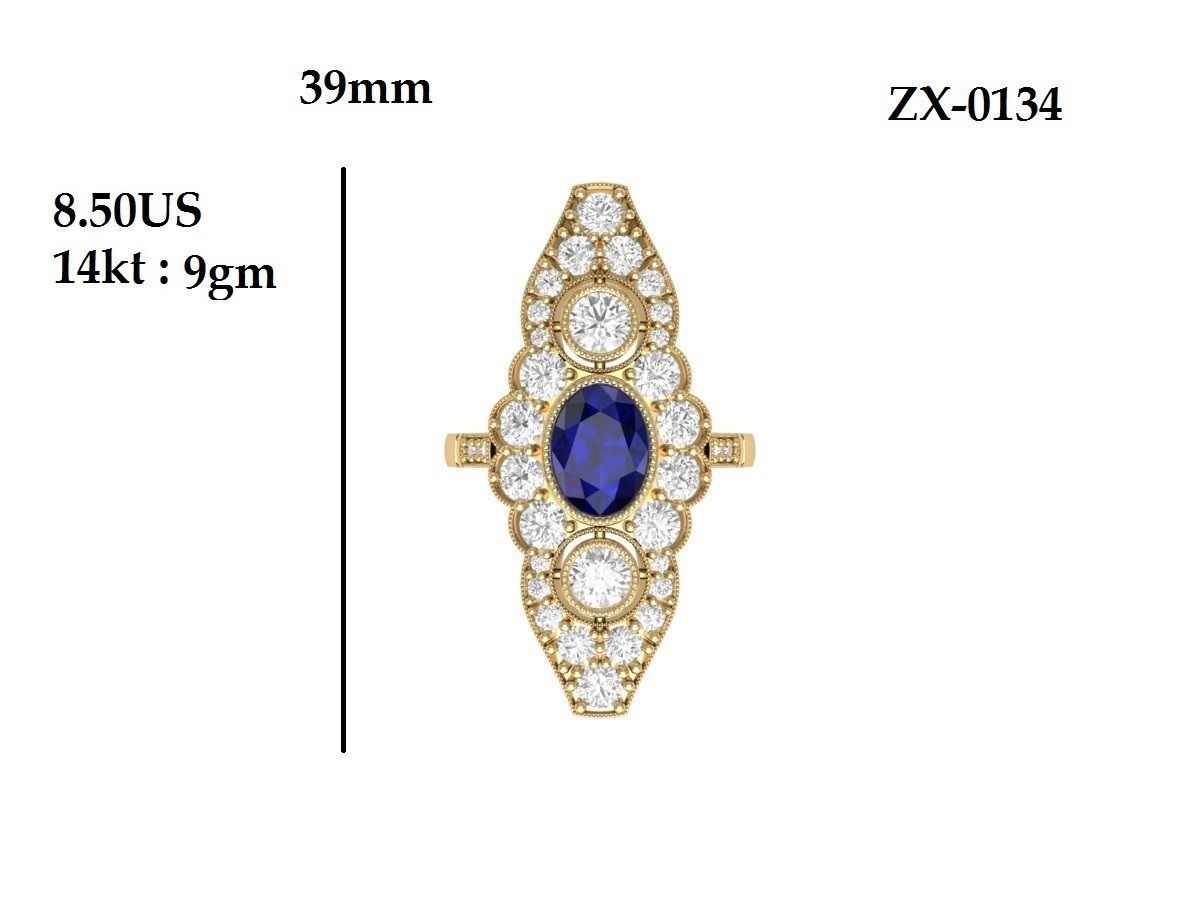 Oval Ring 3D print model_4