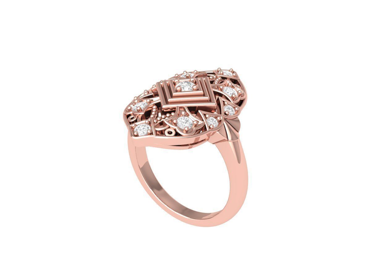 Art-Deco-Ring 3D print model_5