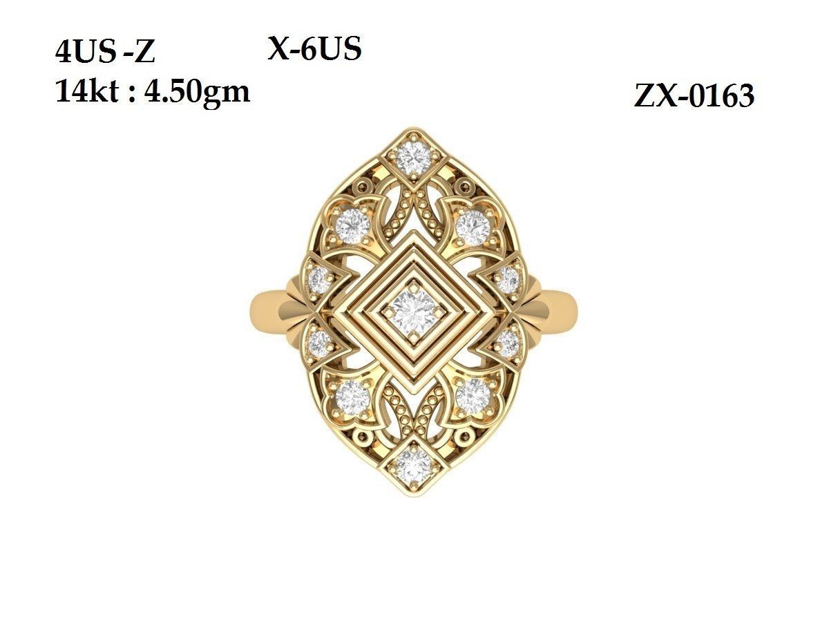 Art-Deco-Ring 3D print model_1