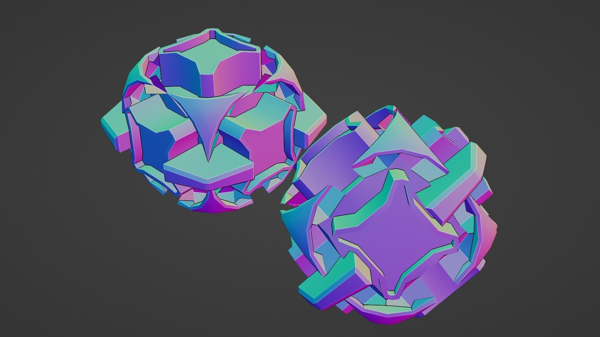 Sci-Fi prop Low-poly 3D model_13