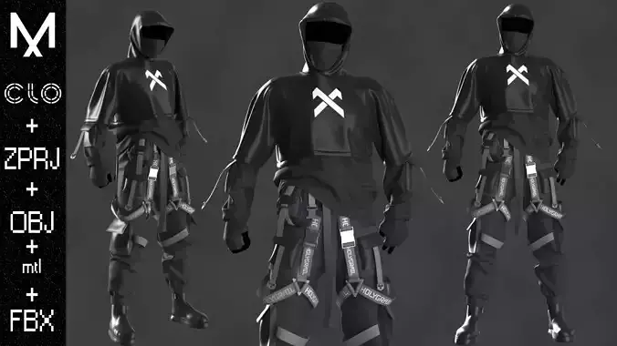New Outfit Male OBJ mtl FBX ZPRJ