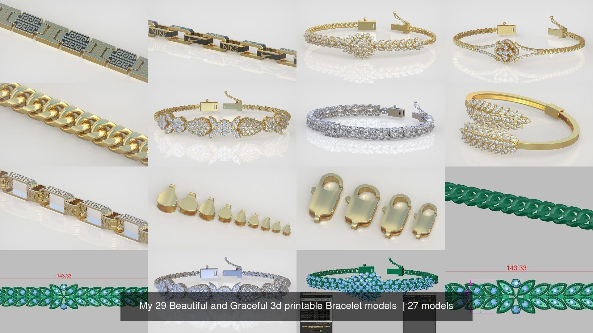My 29 Beautiful and Graceful 3d printable Bracelet models 3D Model Collection_5