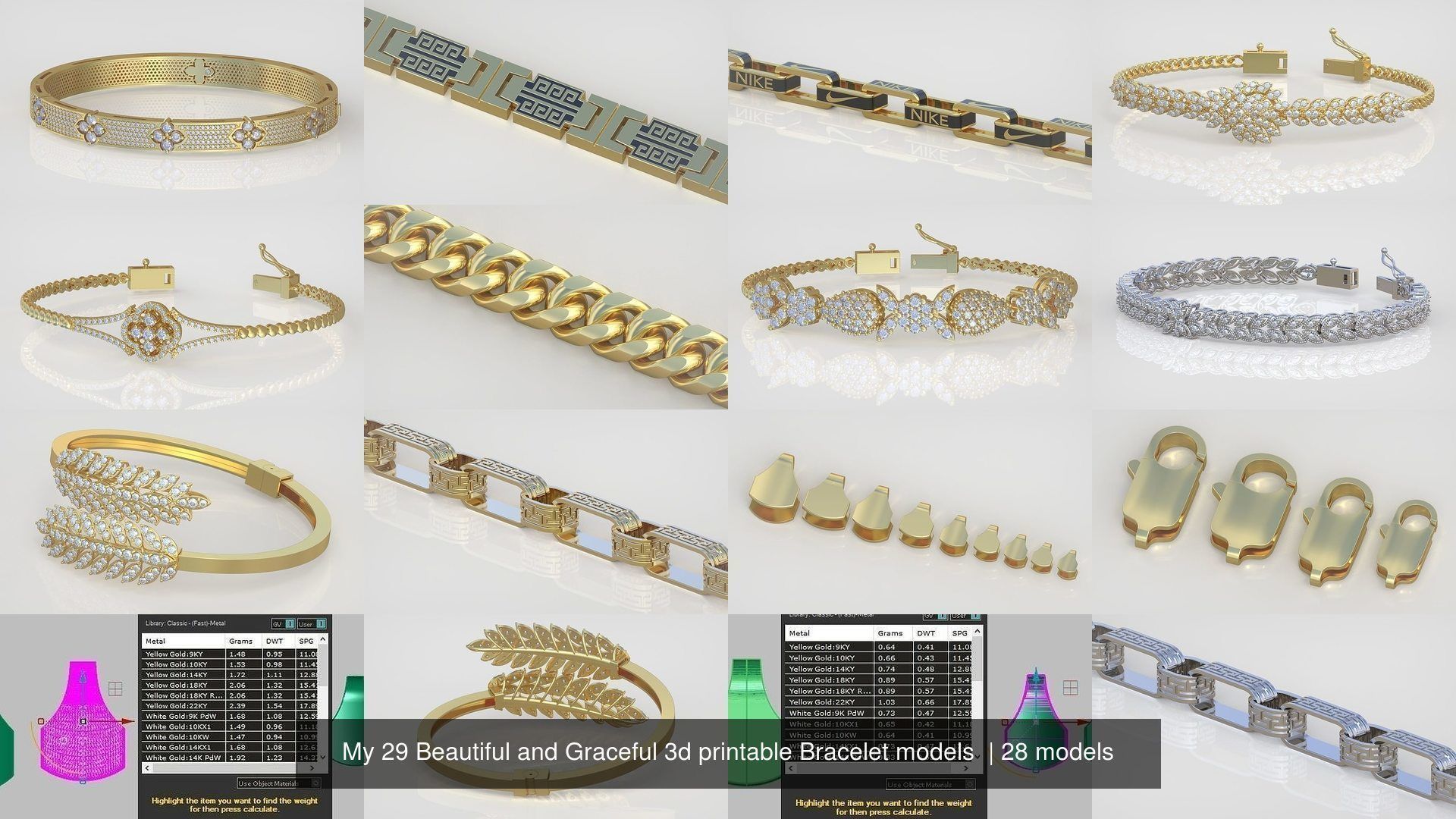 My 29 Beautiful and Graceful 3d printable Bracelet models 3D Model Collection_4