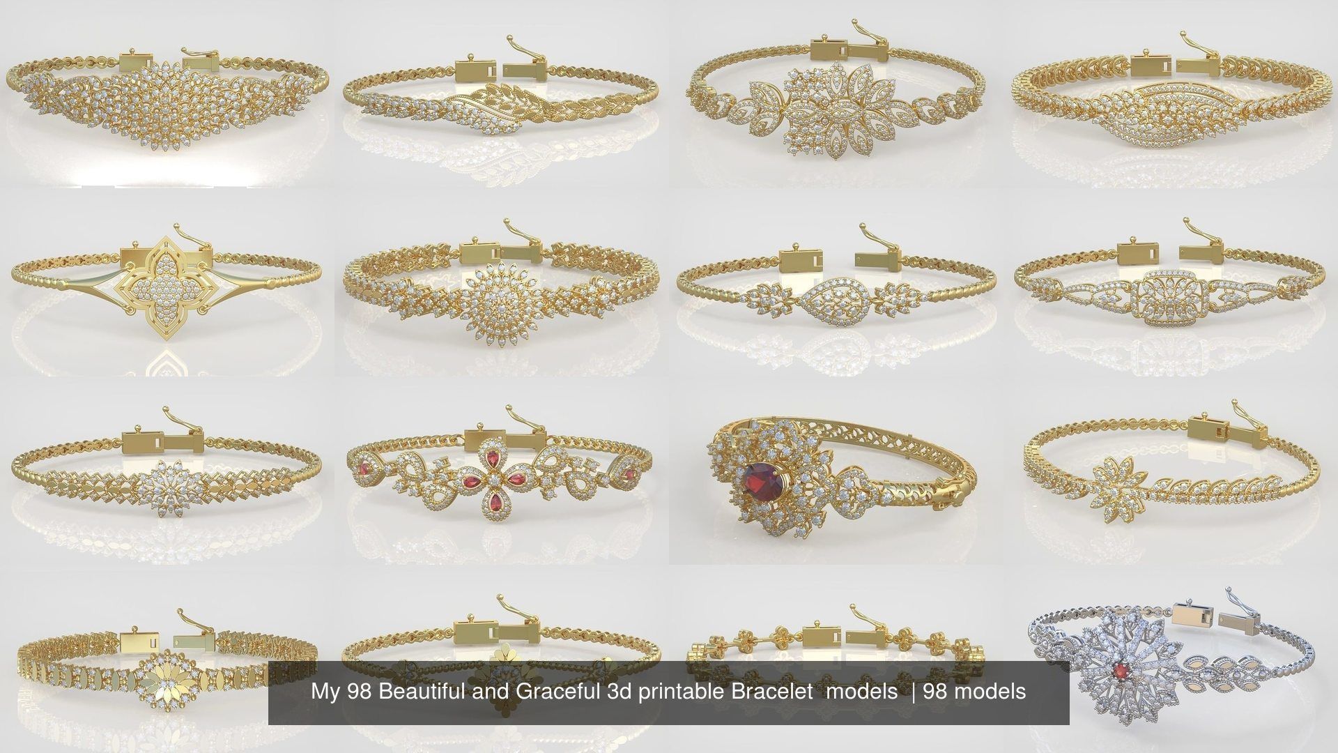 My 98 Beautiful and Graceful 3d printable Bracelet  models  3D Model Collection_25
