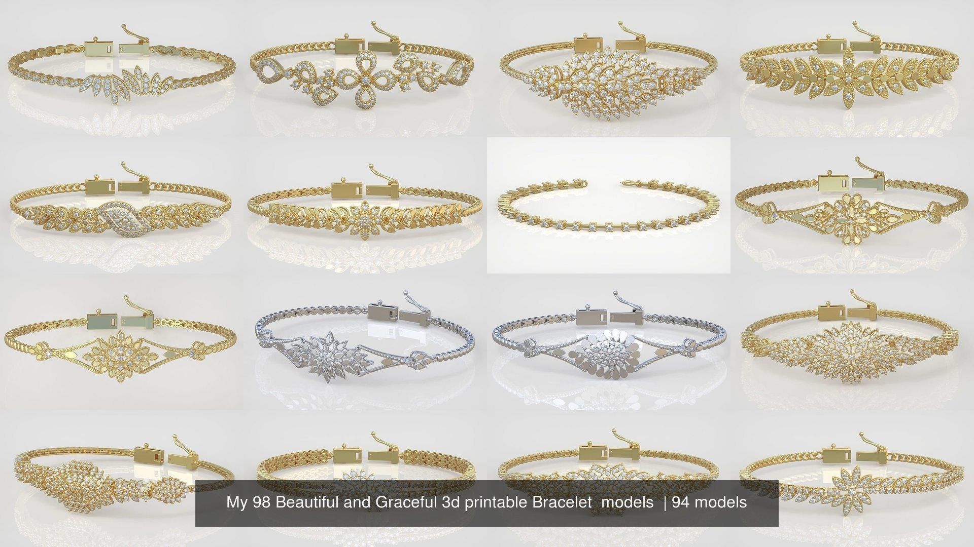 My 98 Beautiful and Graceful 3d printable Bracelet  models  3D Model Collection_22