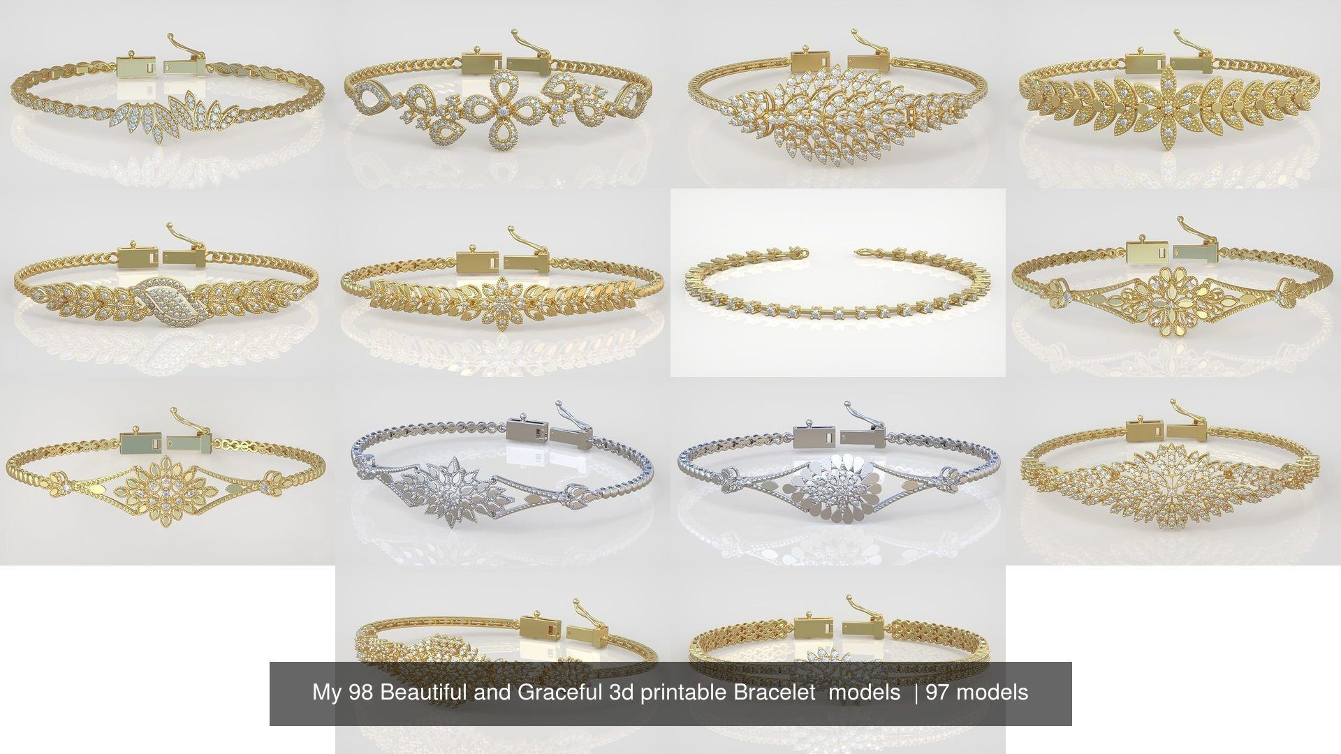 My 98 Beautiful and Graceful 3d printable Bracelet  models  3D Model Collection_18