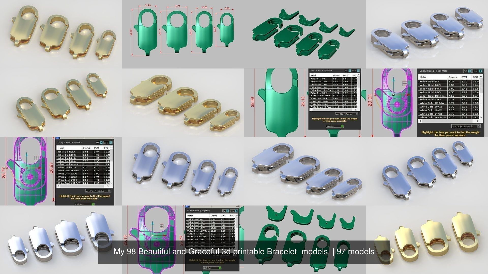 My 98 Beautiful and Graceful 3d printable Bracelet  models  3D Model Collection_53