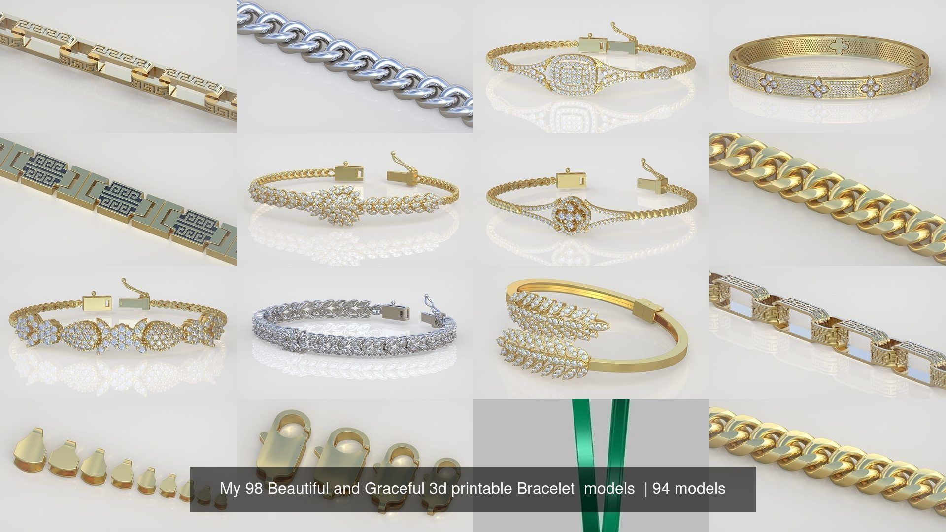 My 98 Beautiful and Graceful 3d printable Bracelet  models  3D Model Collection_49