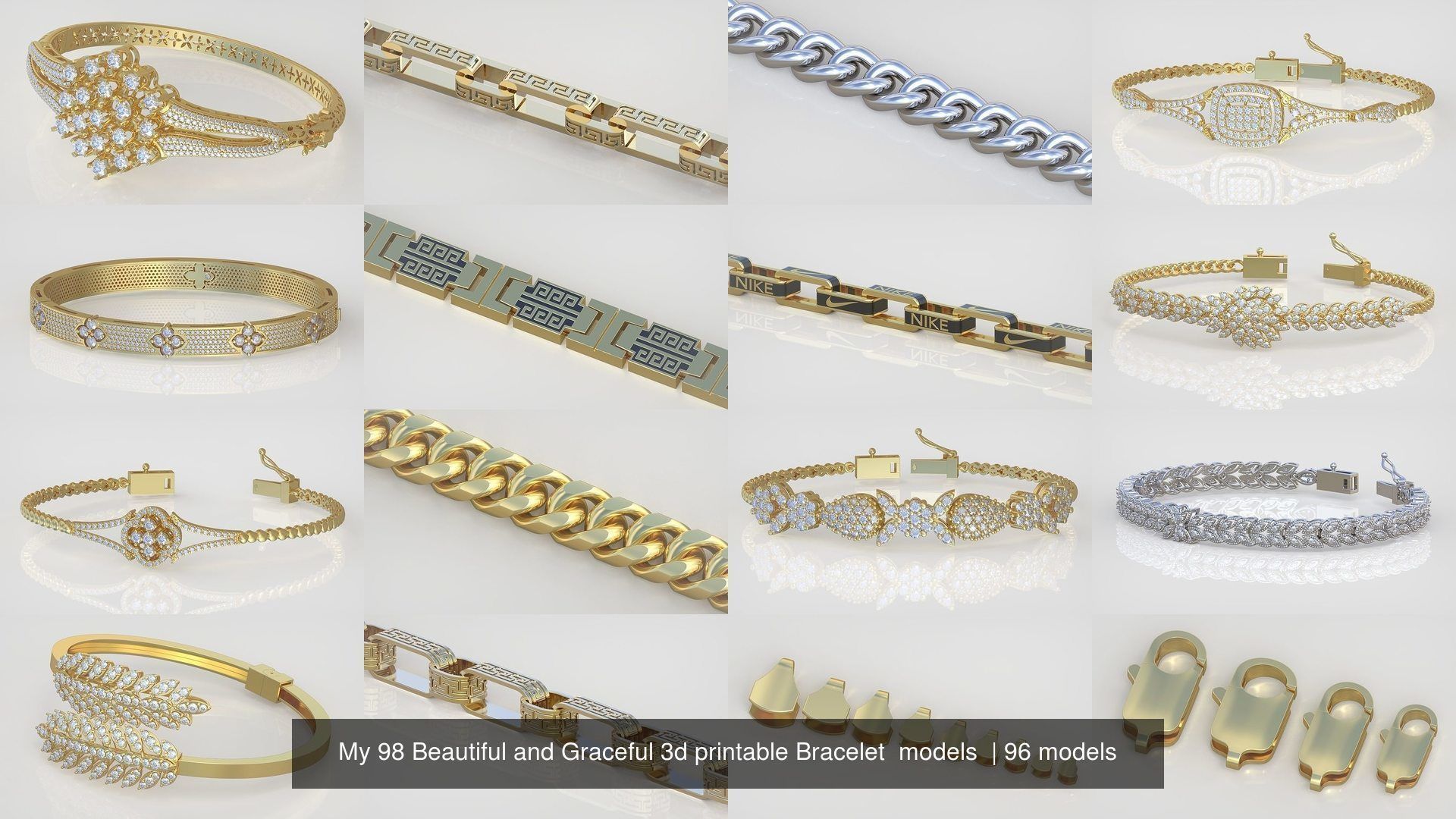My 98 Beautiful and Graceful 3d printable Bracelet  models  3D Model Collection_46