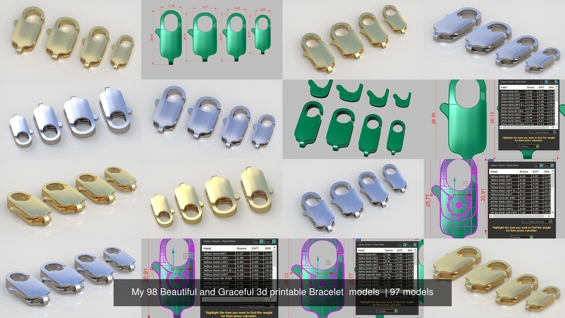 My 98 Beautiful and Graceful 3d printable Bracelet  models  3D Model Collection_54