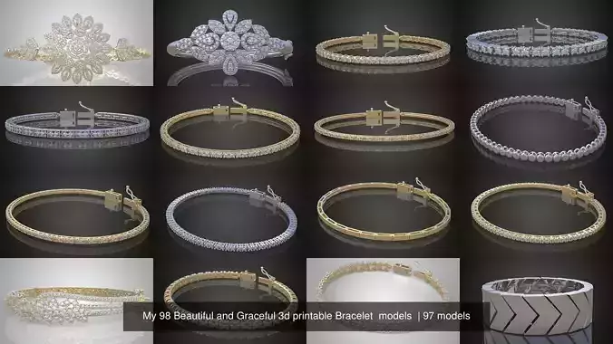 My 98 Beautiful and Graceful 3d printable Bracelet  models 