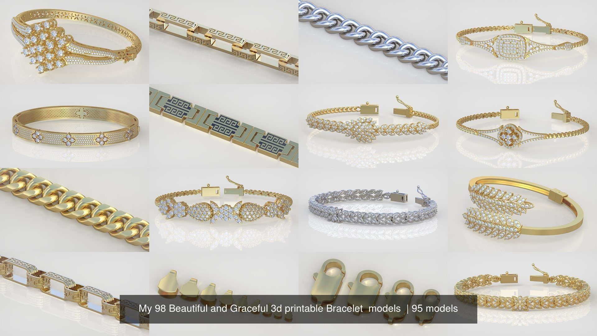 My 98 Beautiful and Graceful 3d printable Bracelet  models  3D Model Collection_47