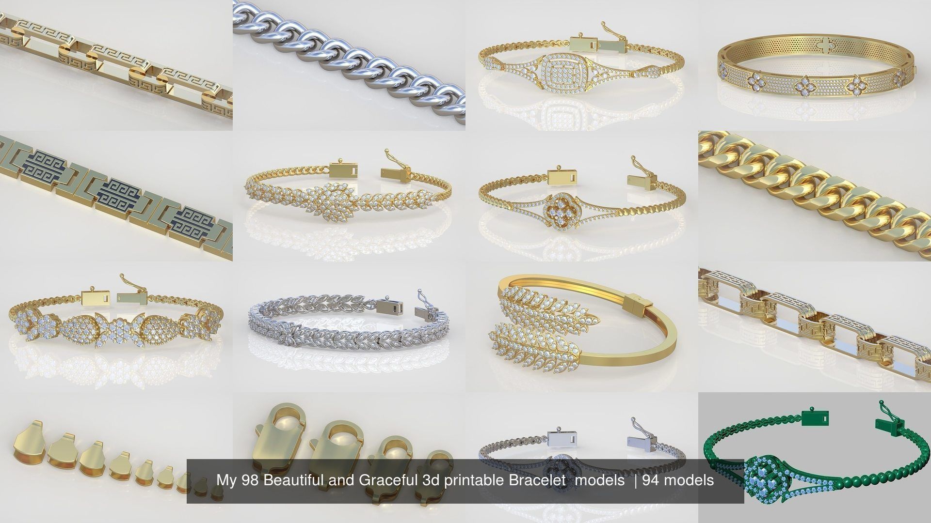 My 98 Beautiful and Graceful 3d printable Bracelet  models  3D Model Collection_48