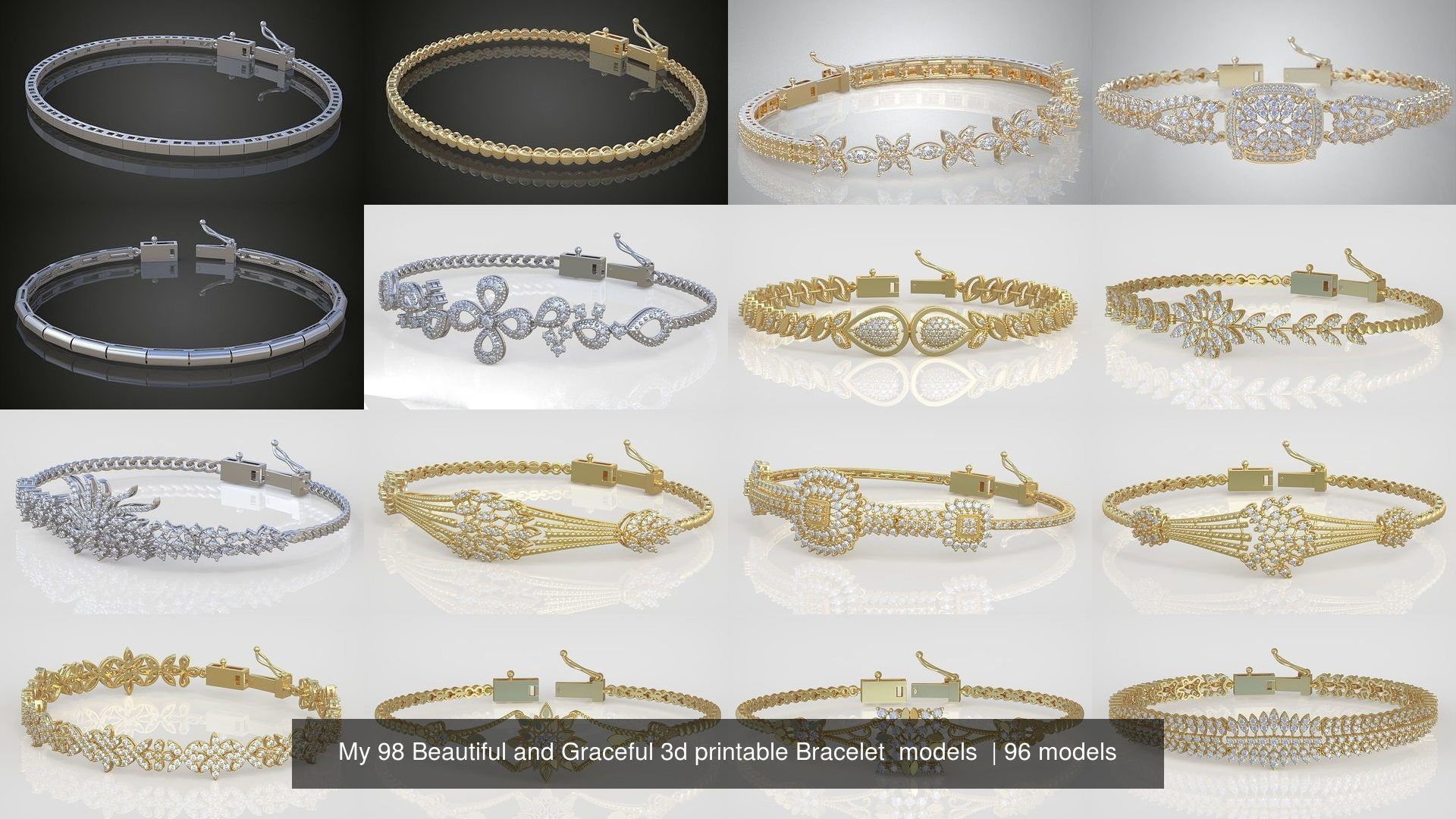 My 98 Beautiful and Graceful 3d printable Bracelet  models  3D Model Collection_10