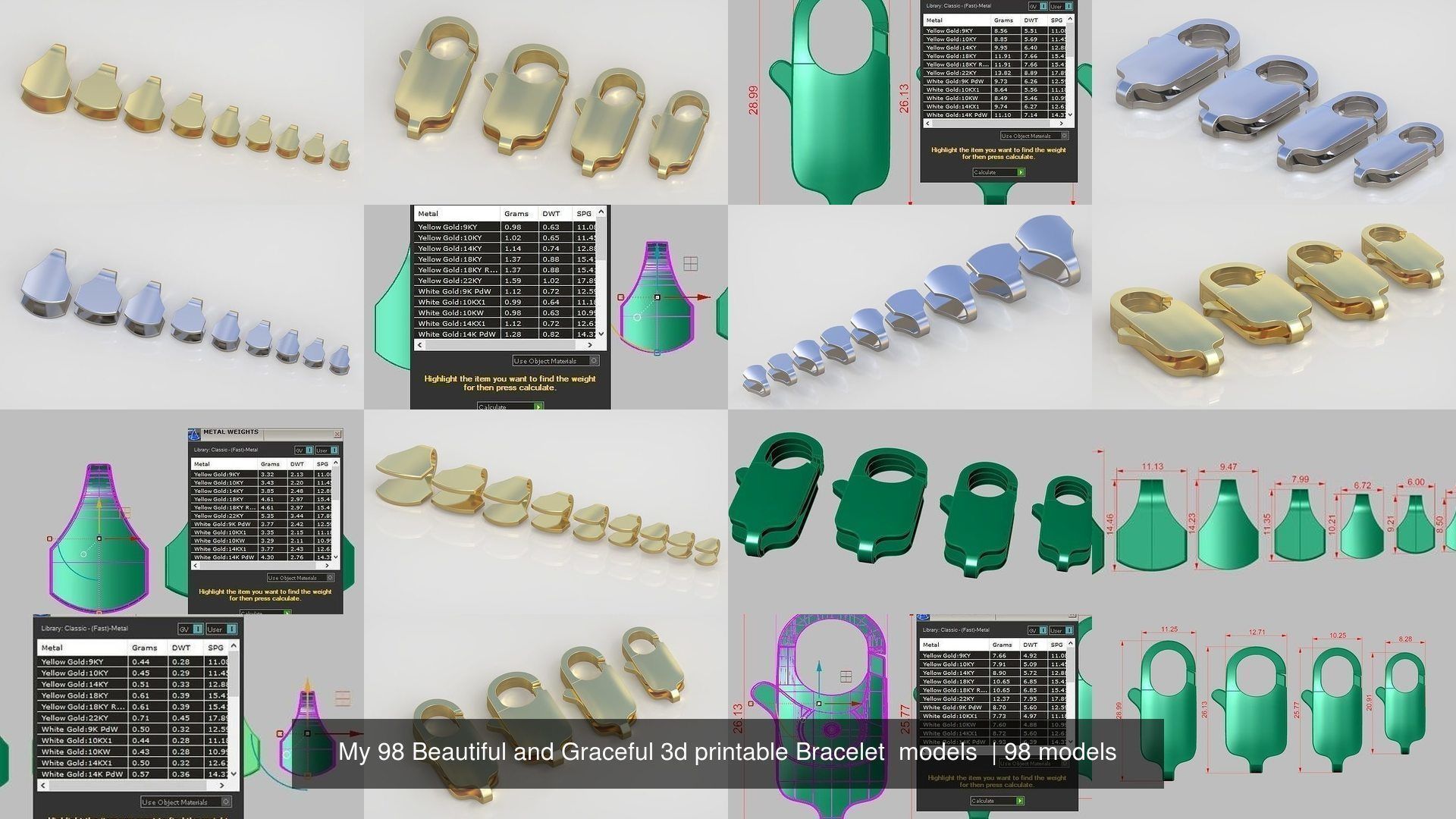 My 98 Beautiful and Graceful 3d printable Bracelet  models  3D Model Collection_52