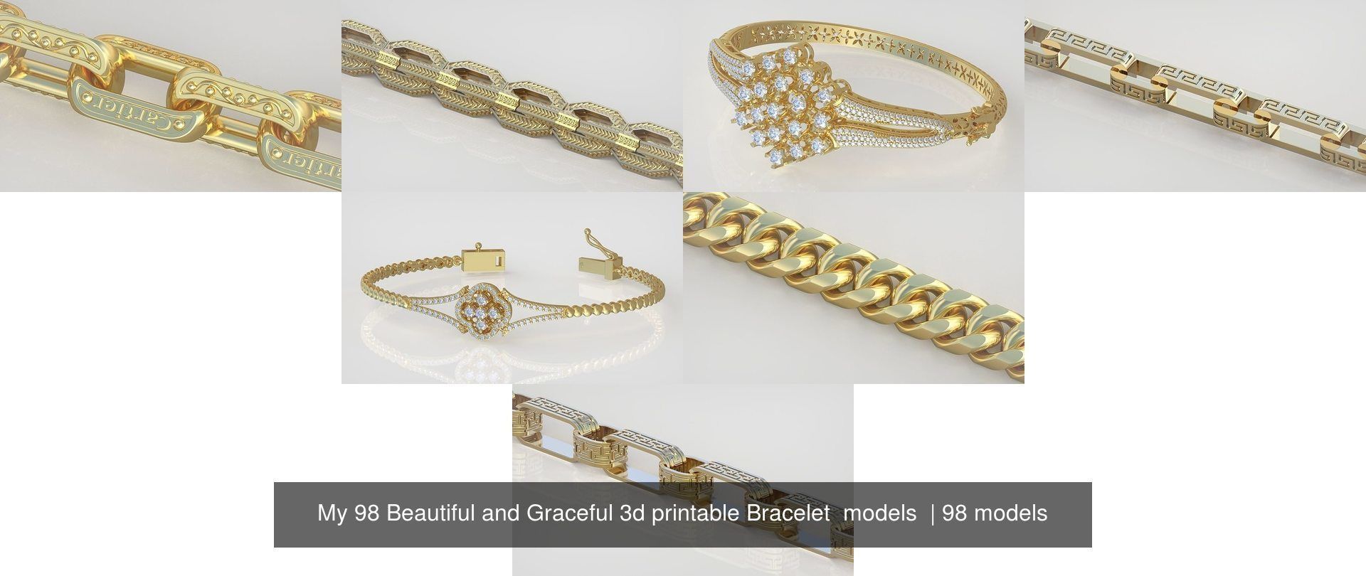 My 98 Beautiful and Graceful 3d printable Bracelet  models  3D Model Collection_43