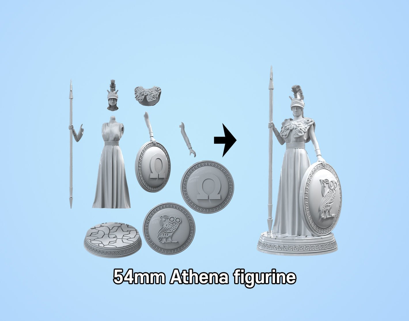 Athena the goddess of war 3D print model_2