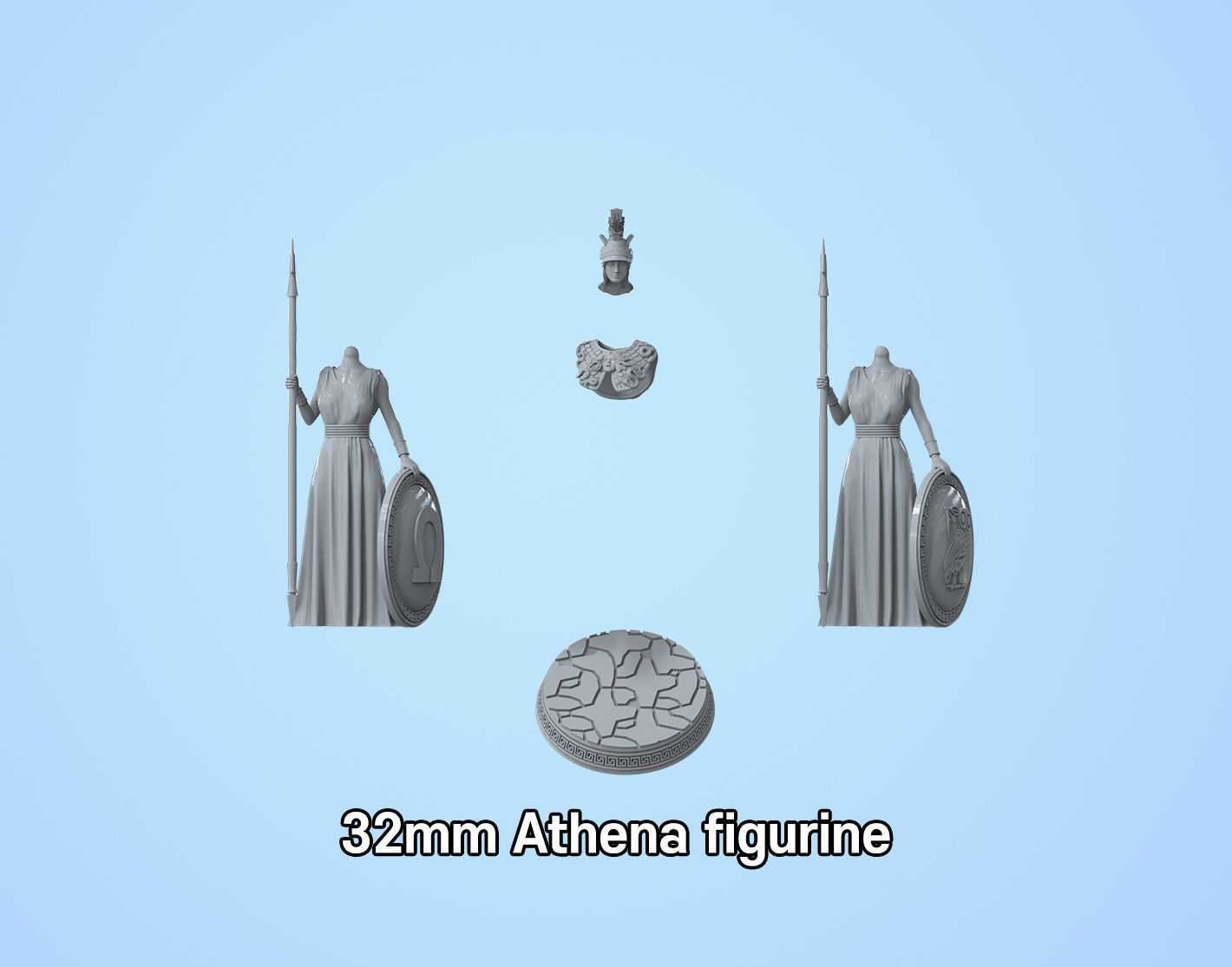 Athena the goddess of war 3D print model_3