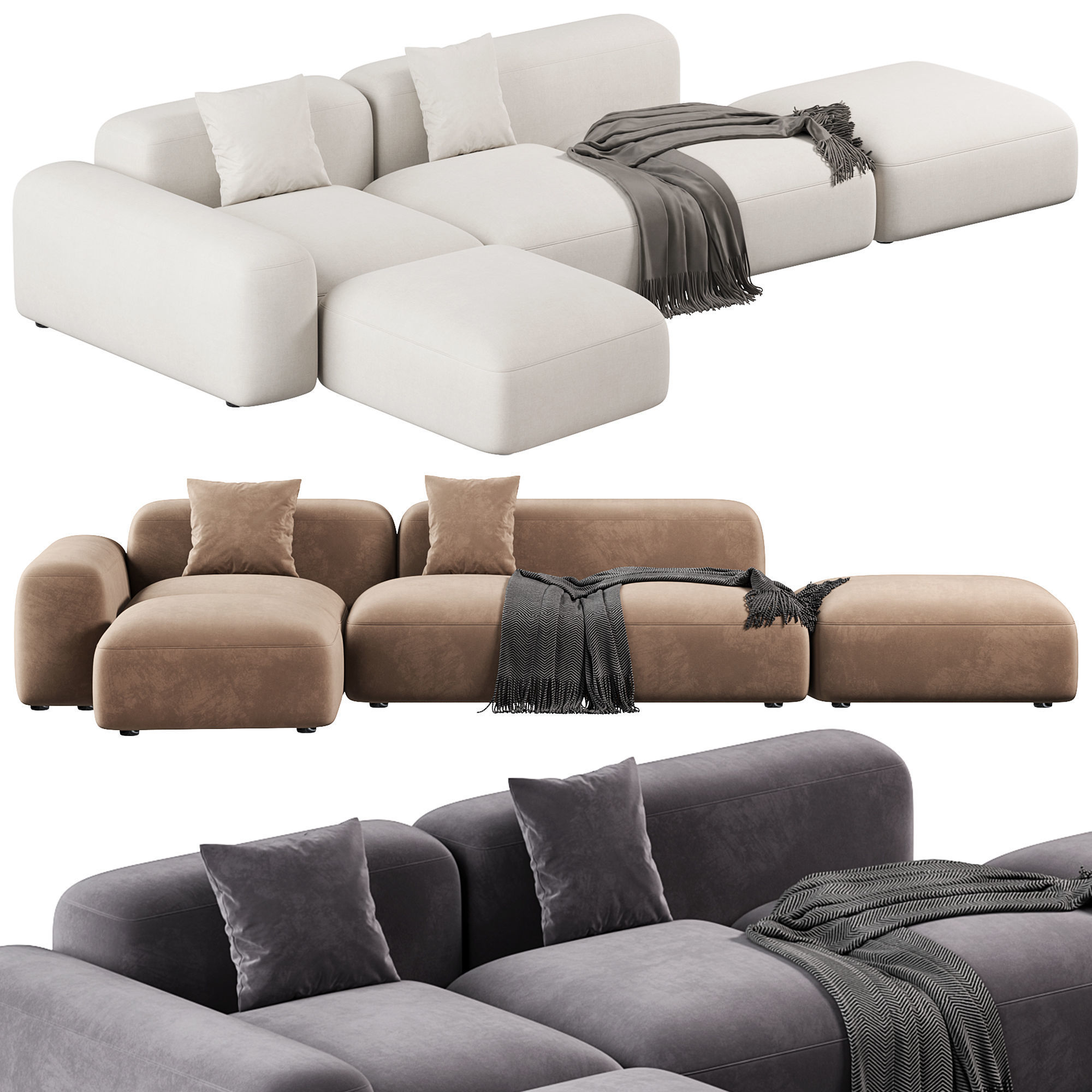Customizable Sofa Lapis E019 3D model_1