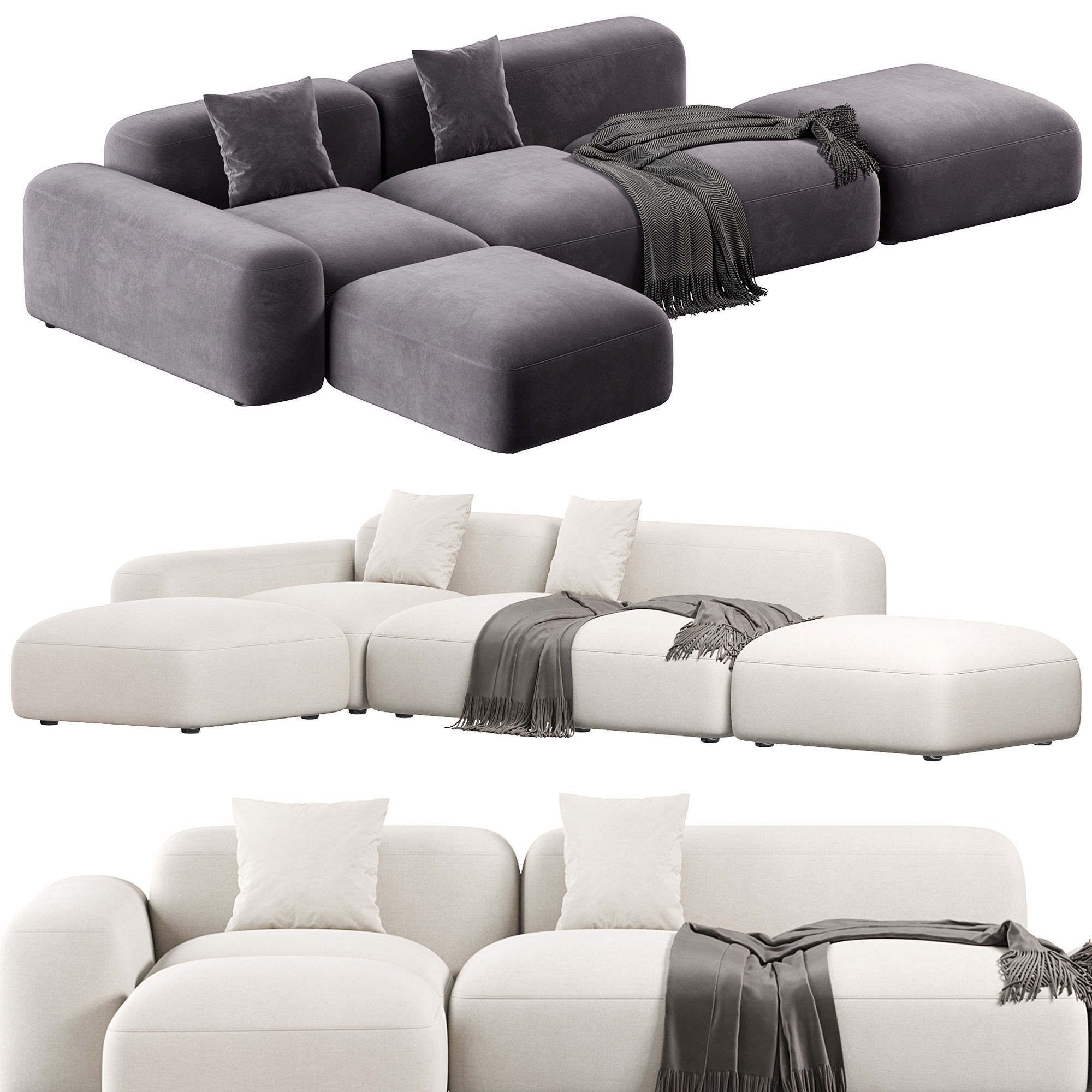 Customizable Sofa Lapis E019 3D model_2