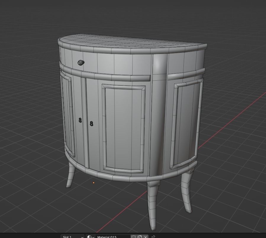 Old Table Low-poly 3D model_5