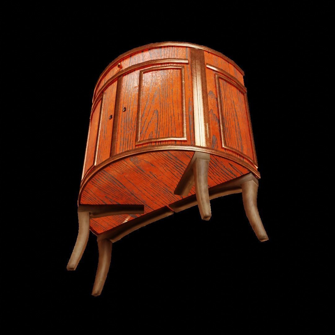 Old Table Low-poly 3D model_6